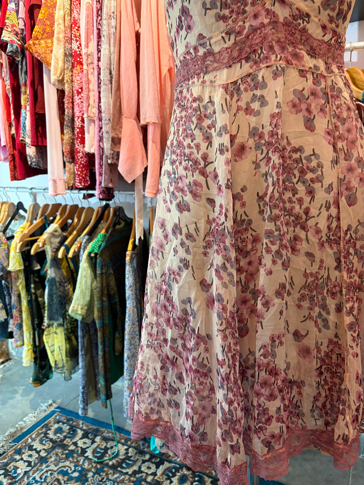 Pink cottage core dress