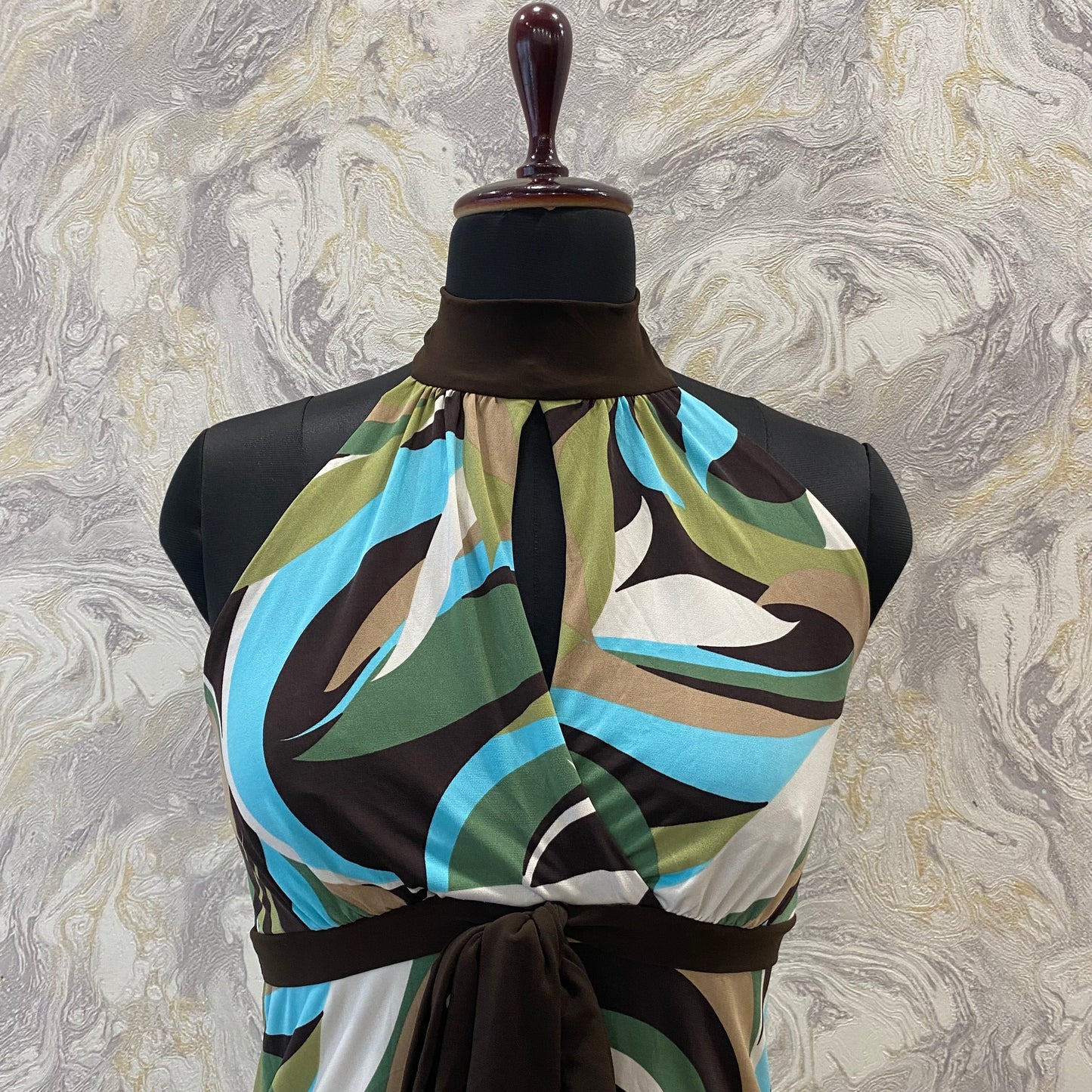 Abstract halter neck top