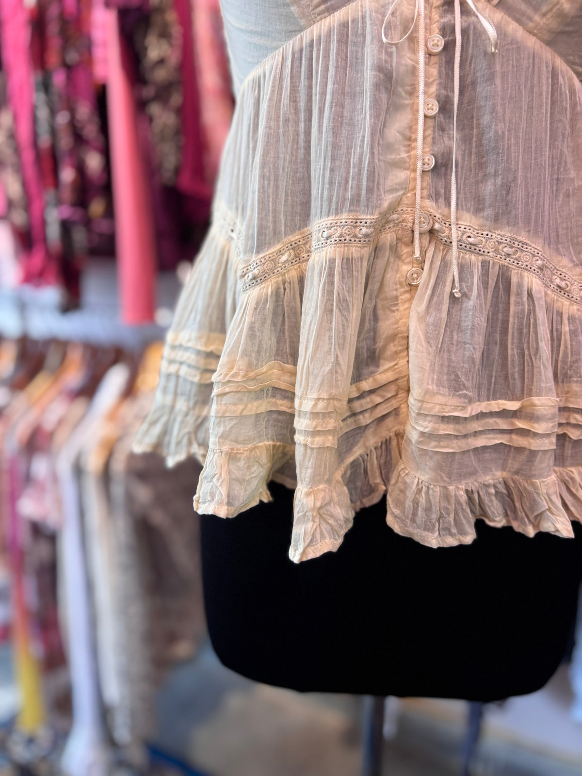 Butter yellow lacy top