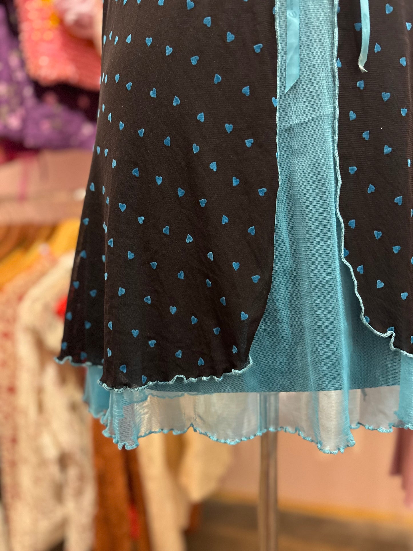 Blue heart halter neck dress