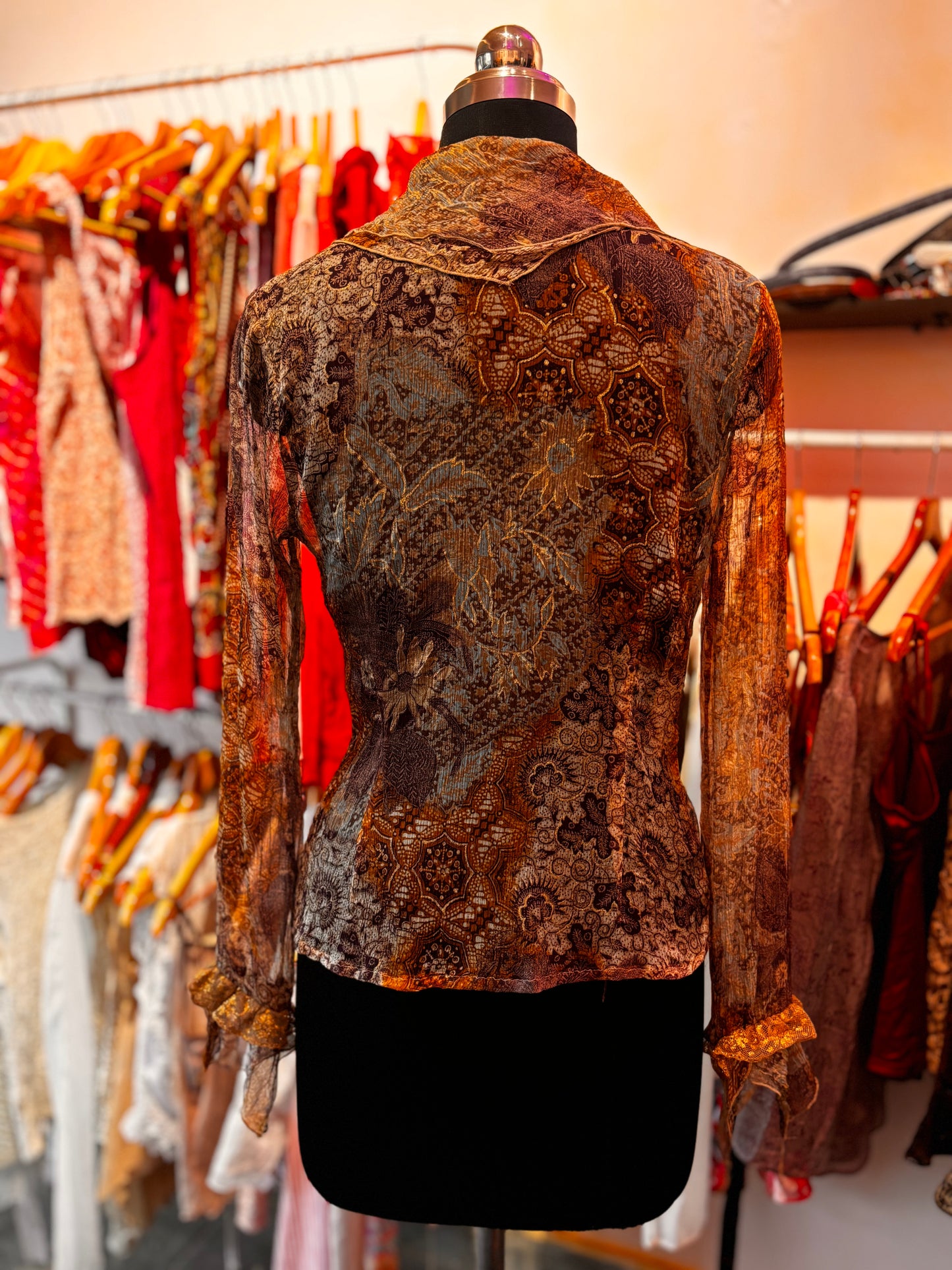 Most beautiful golden purple 100 percent silk shirt