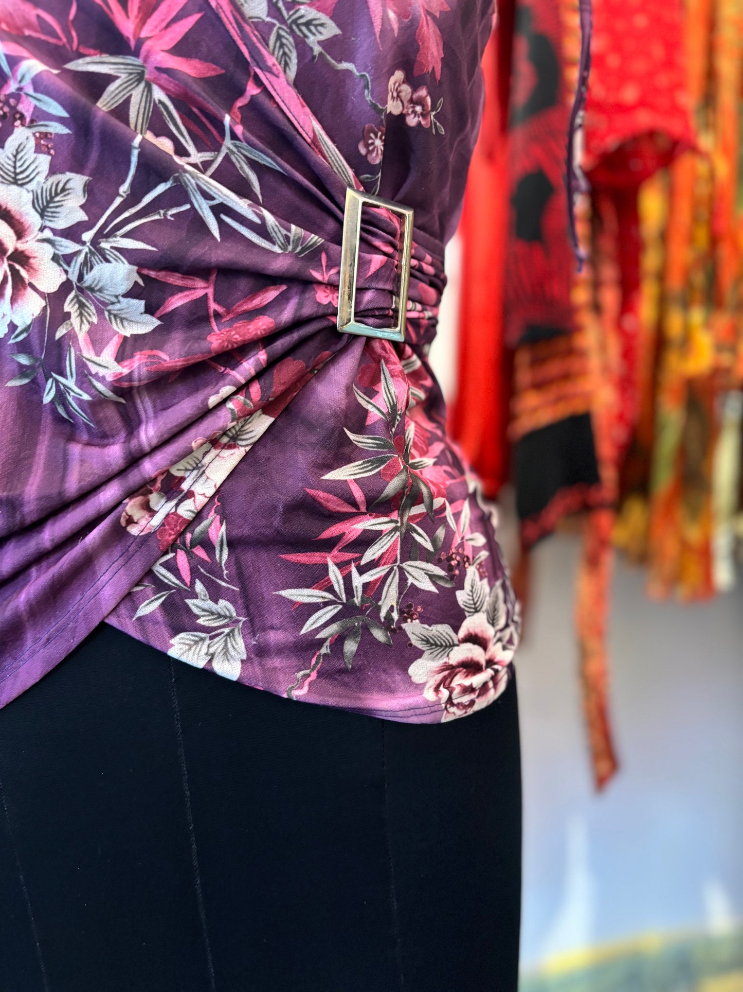 Purple buckle top