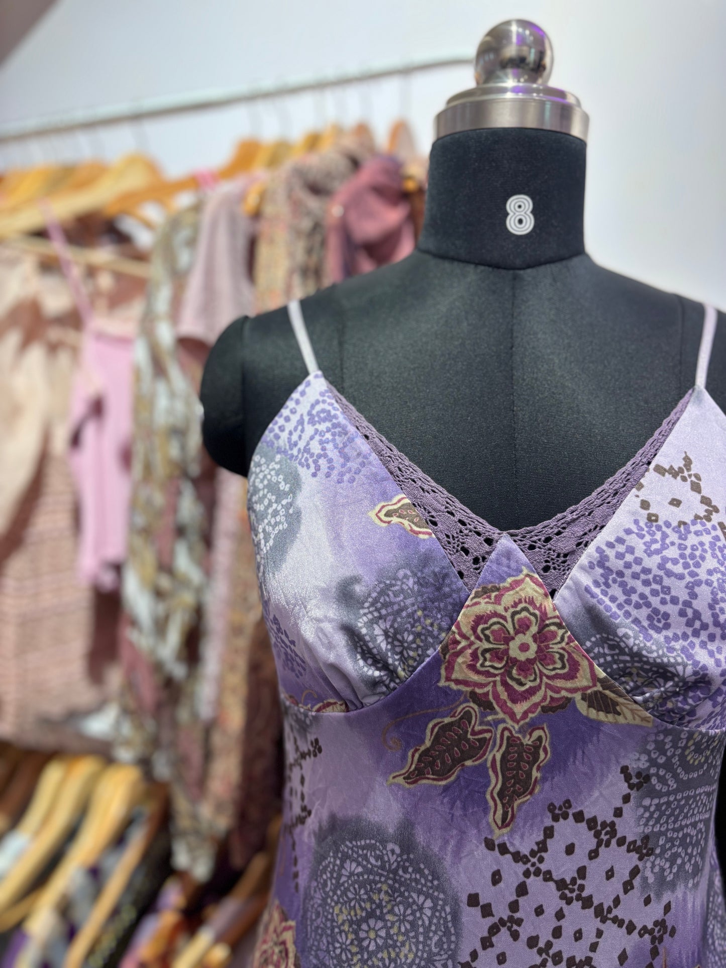 Psychedelic crochet neck cami