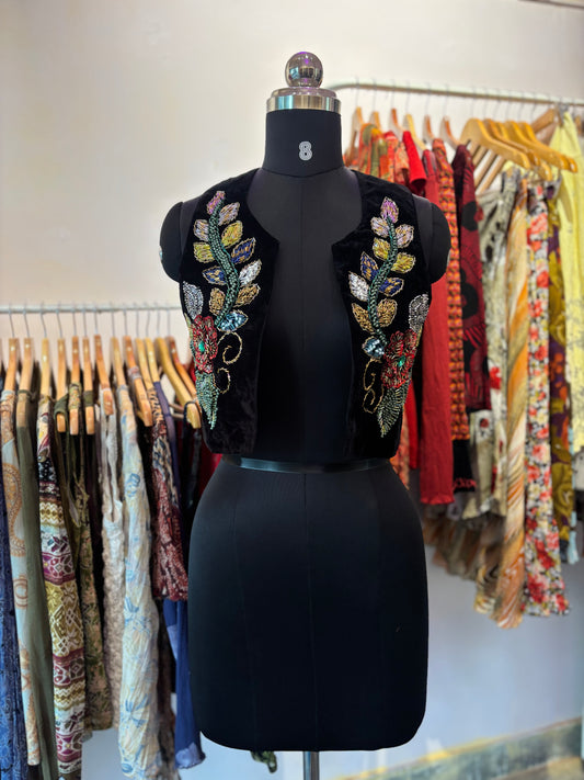 Hand embroidered vintage vest