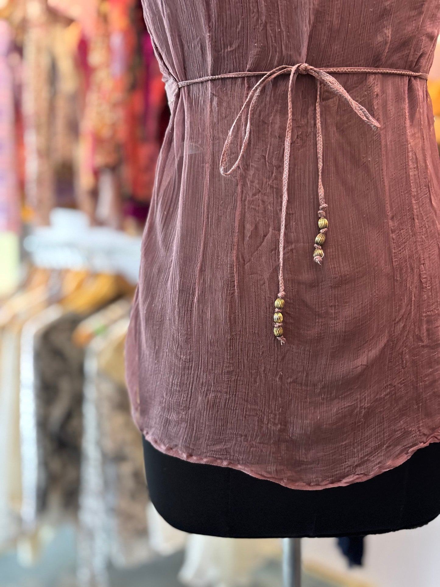 Sunset purple silk top