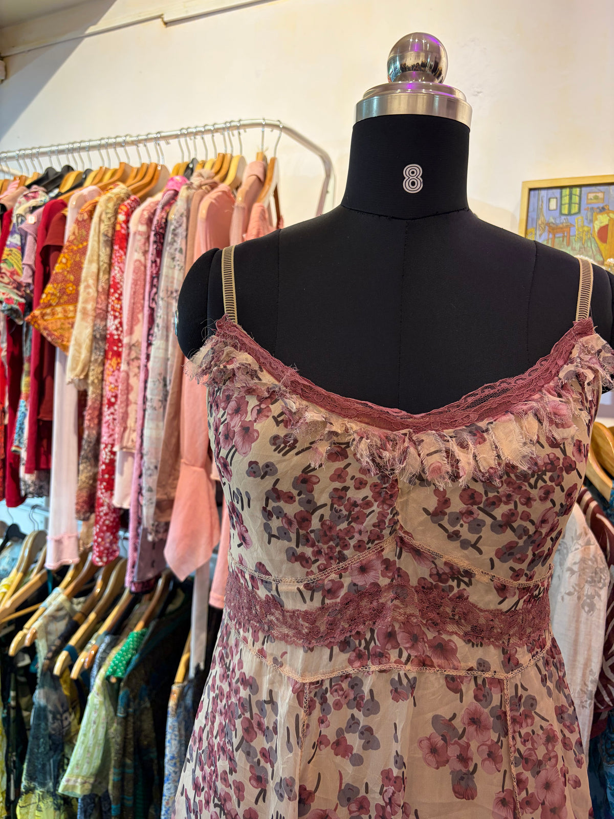 Pink cottage core dress