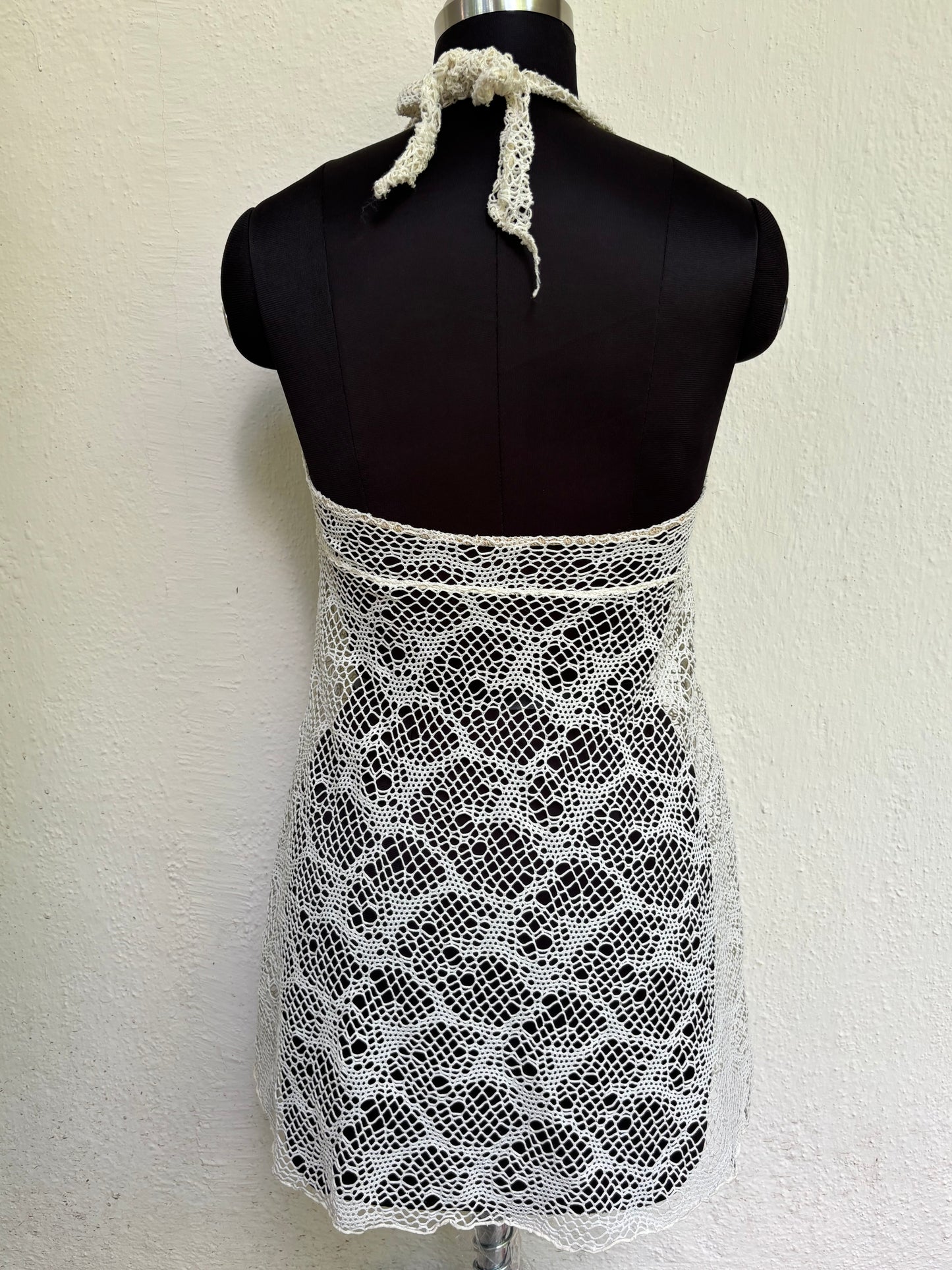 Net halter neck dress