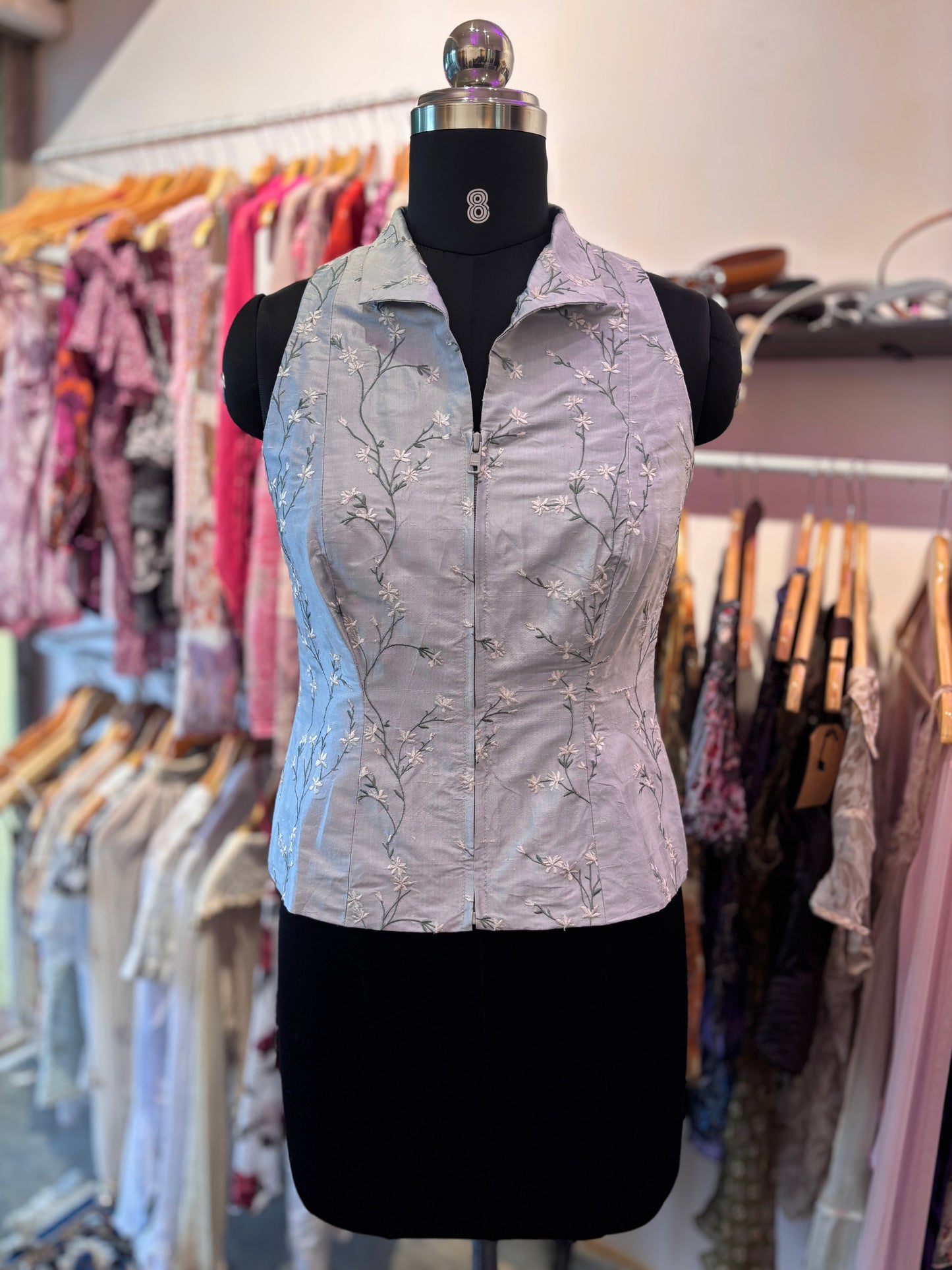 Embroidered corset/shacket
