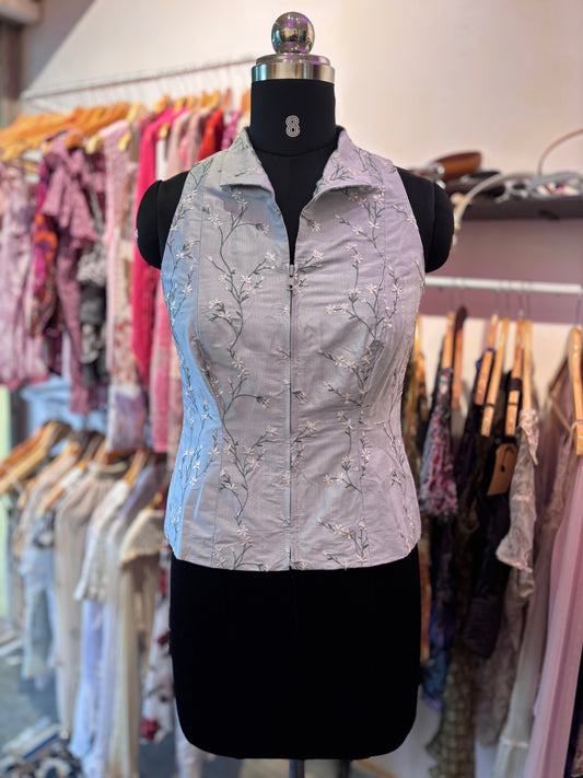 Embroidered corset/shacket