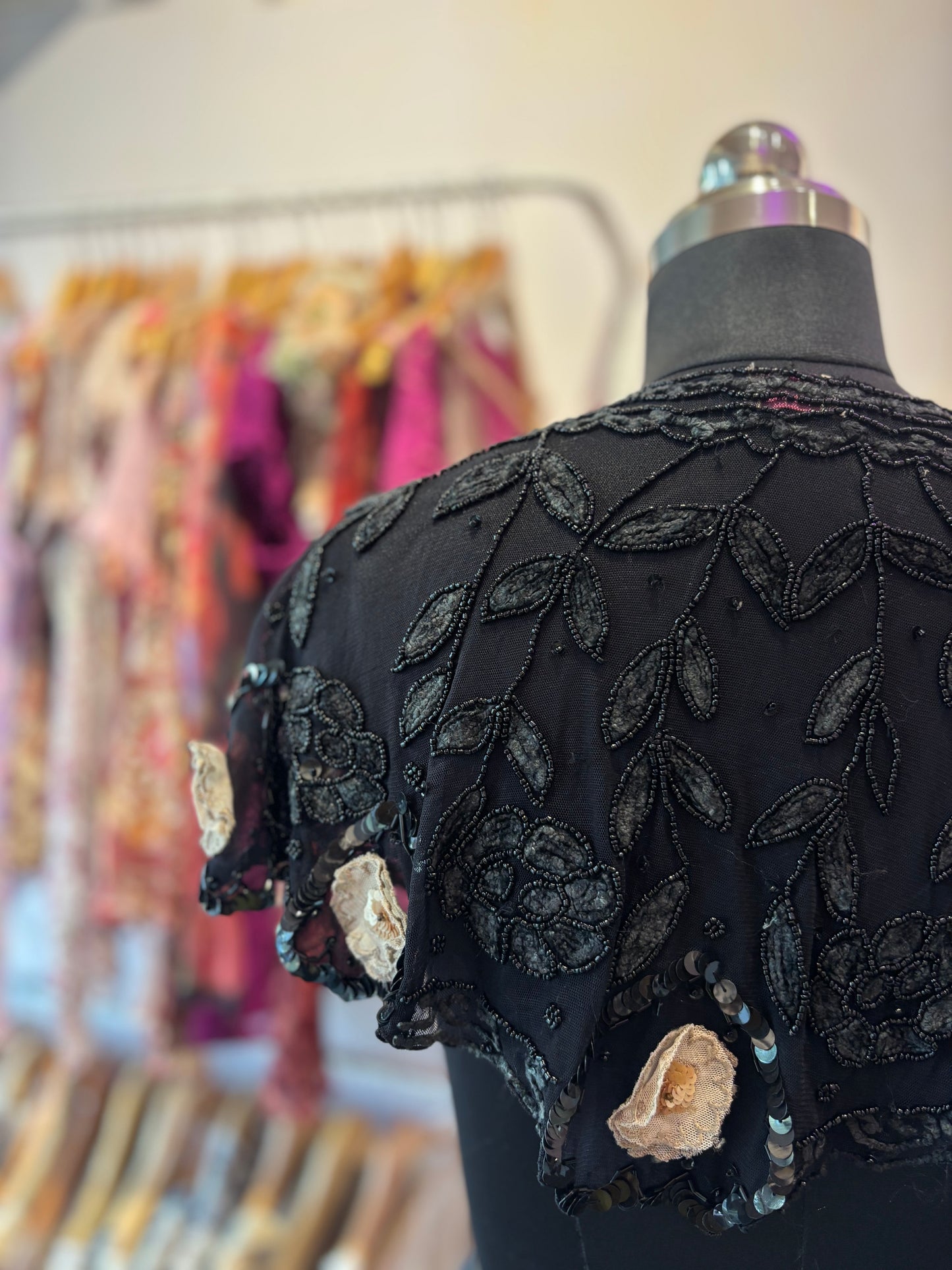 Black beaded overwear
