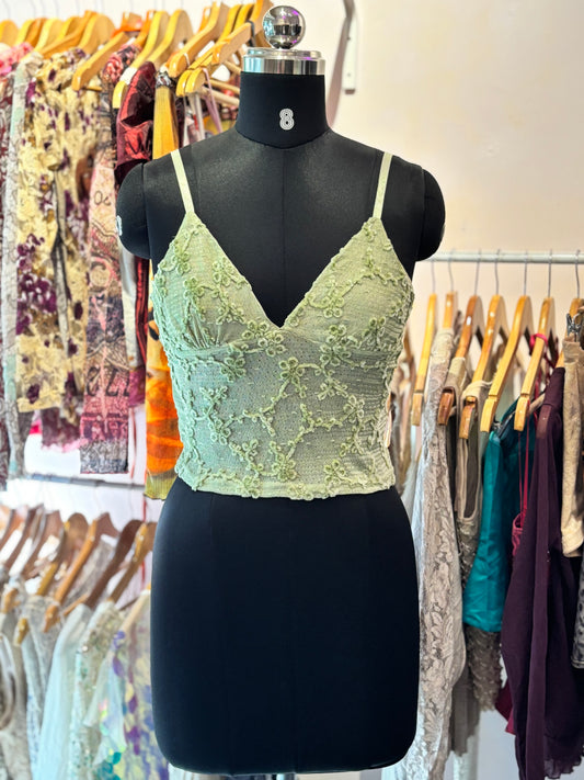 Green embossed top