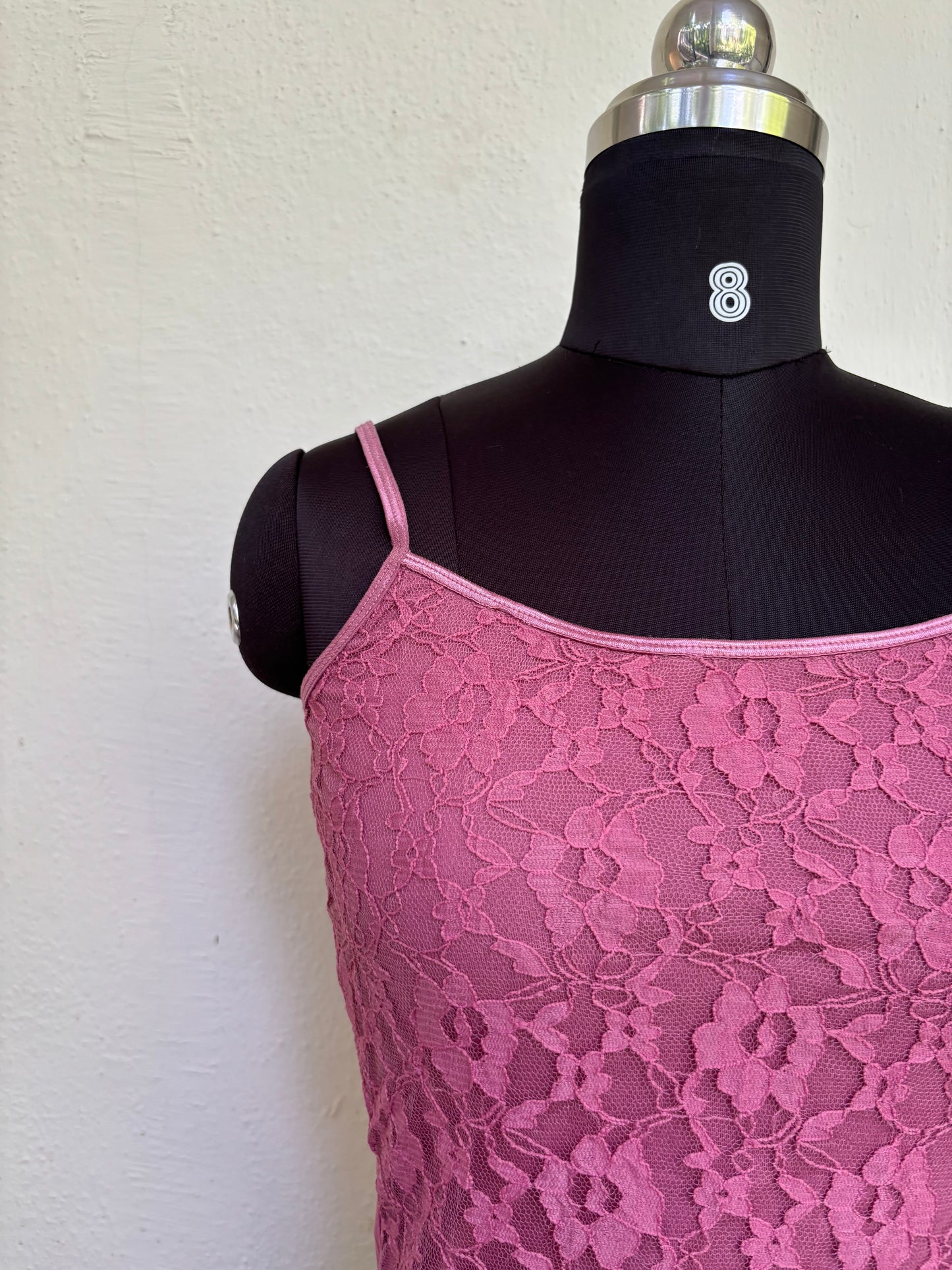 Pink lacy cami