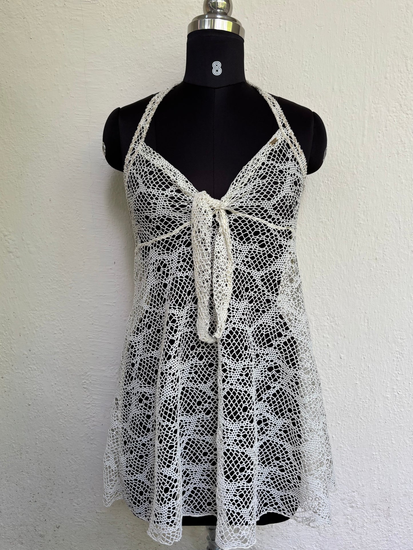 Net halter neck dress