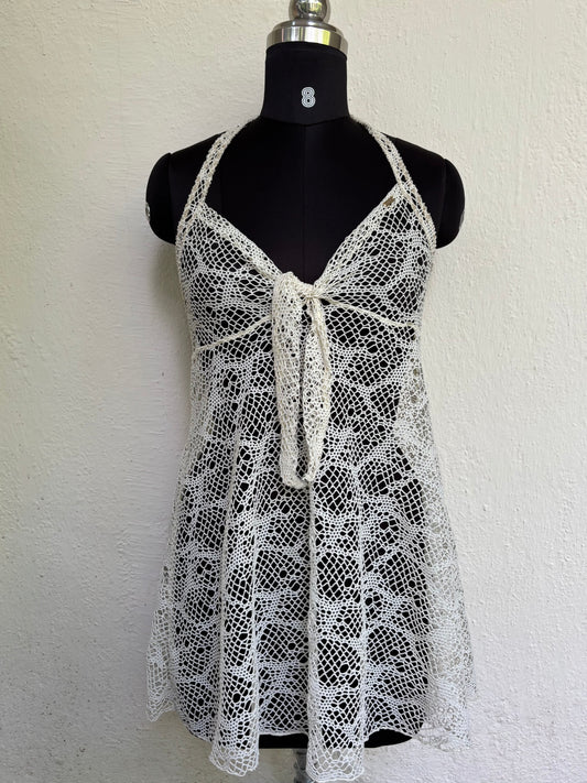 Net halter neck dress