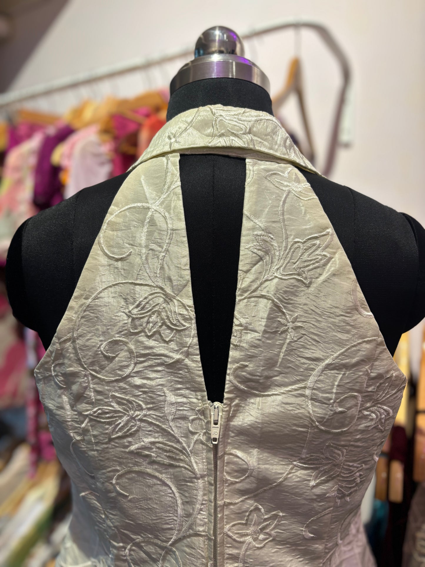 Off white textured corset