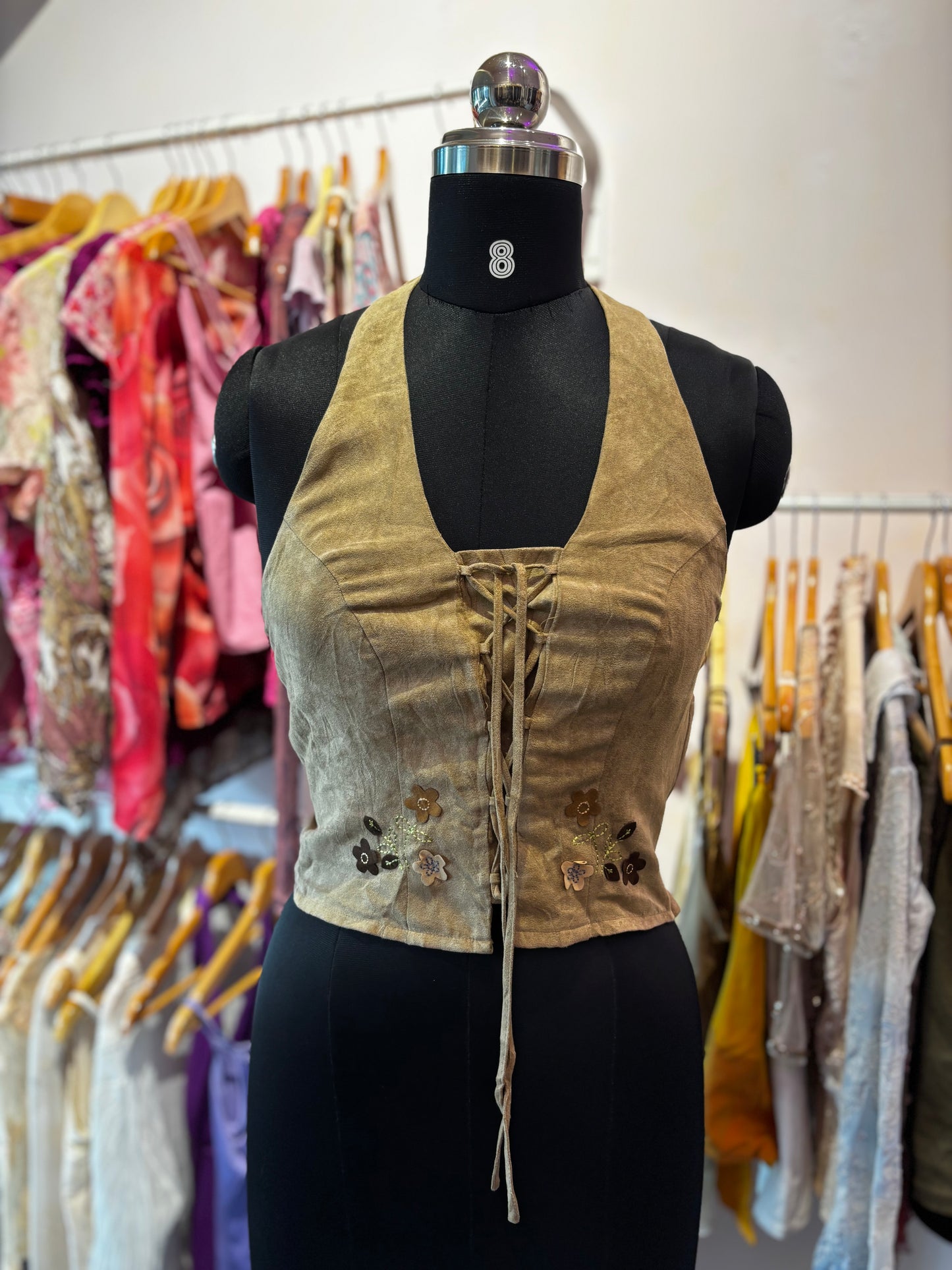 Cowgirl brown halter neck