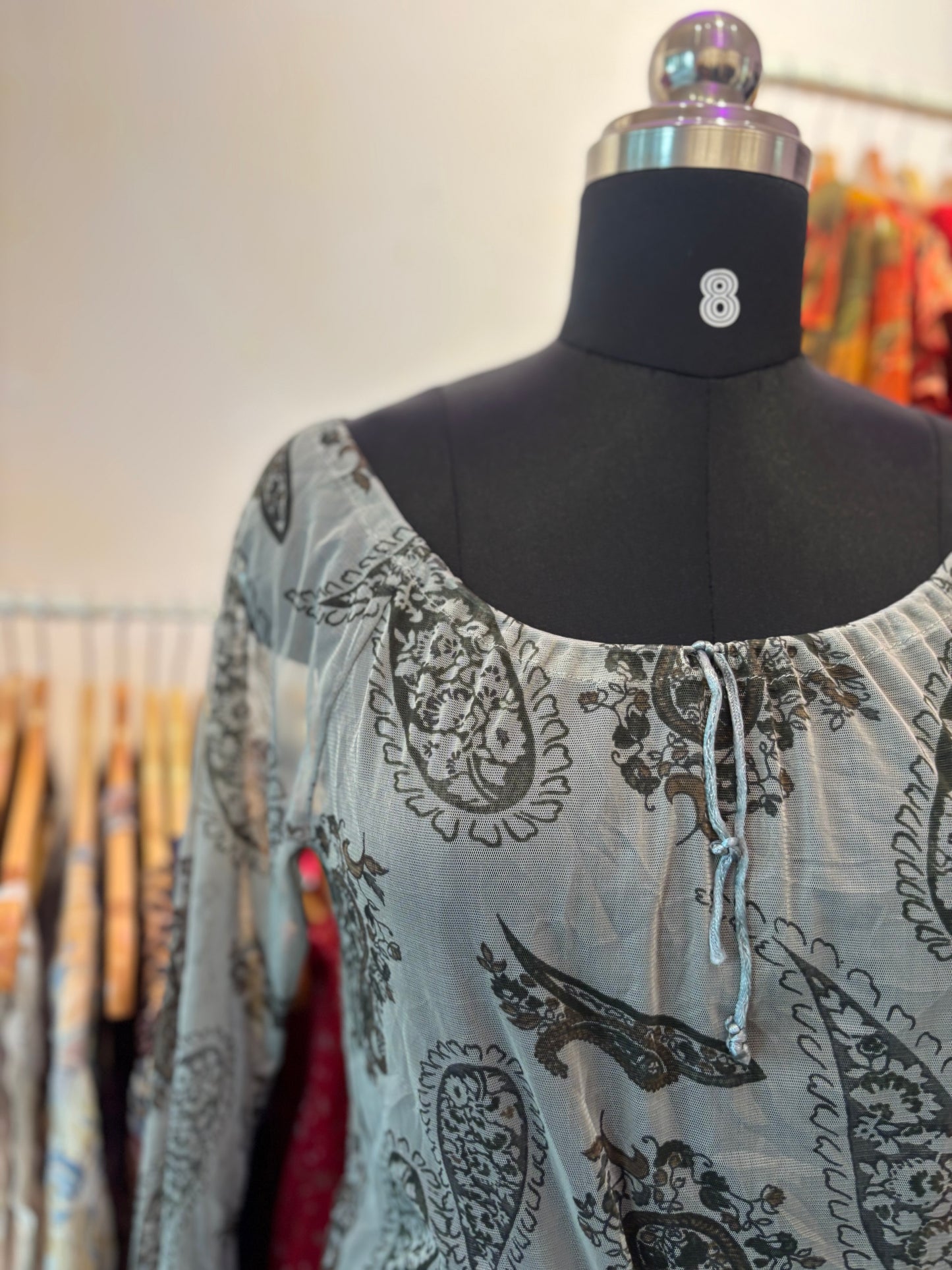 Grey paisley top