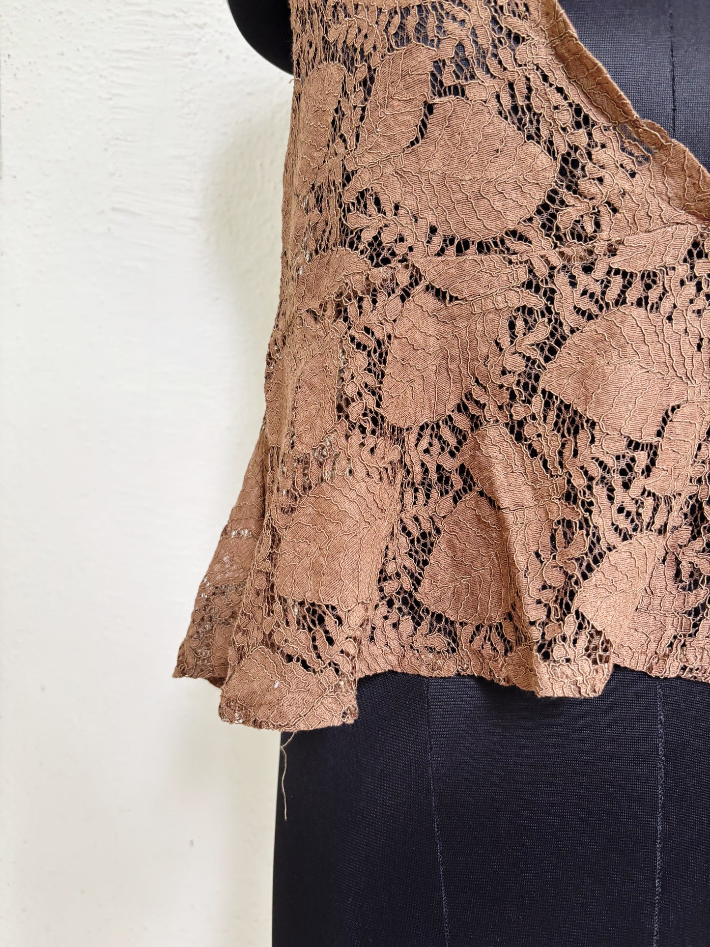 Coffee lacy top
