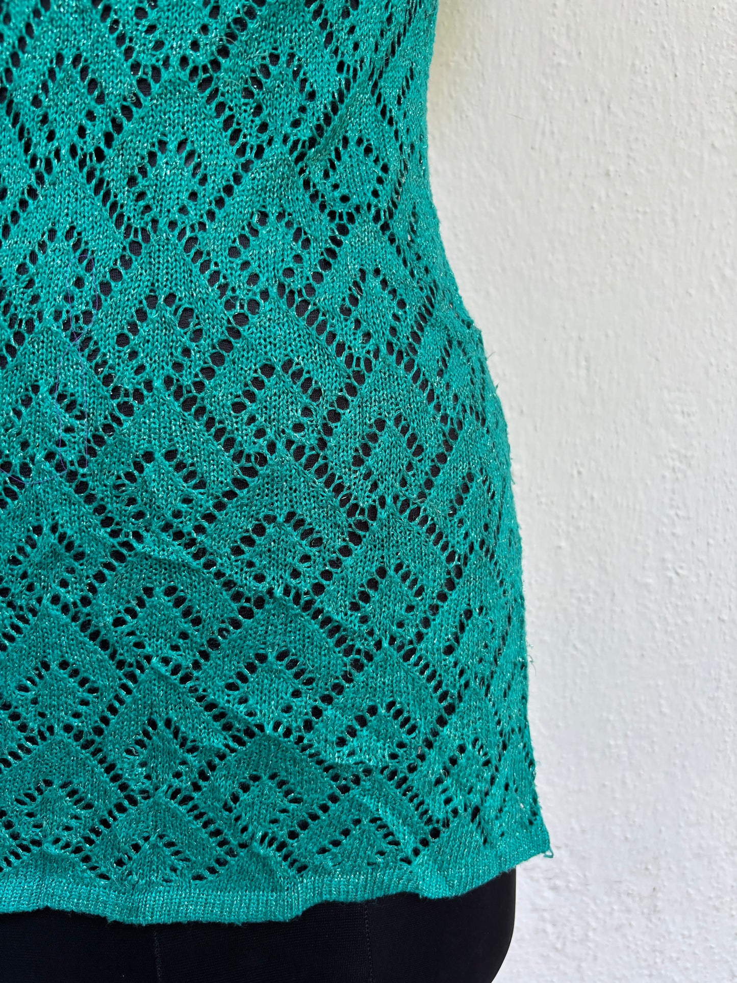 Emerald crochet mini dress