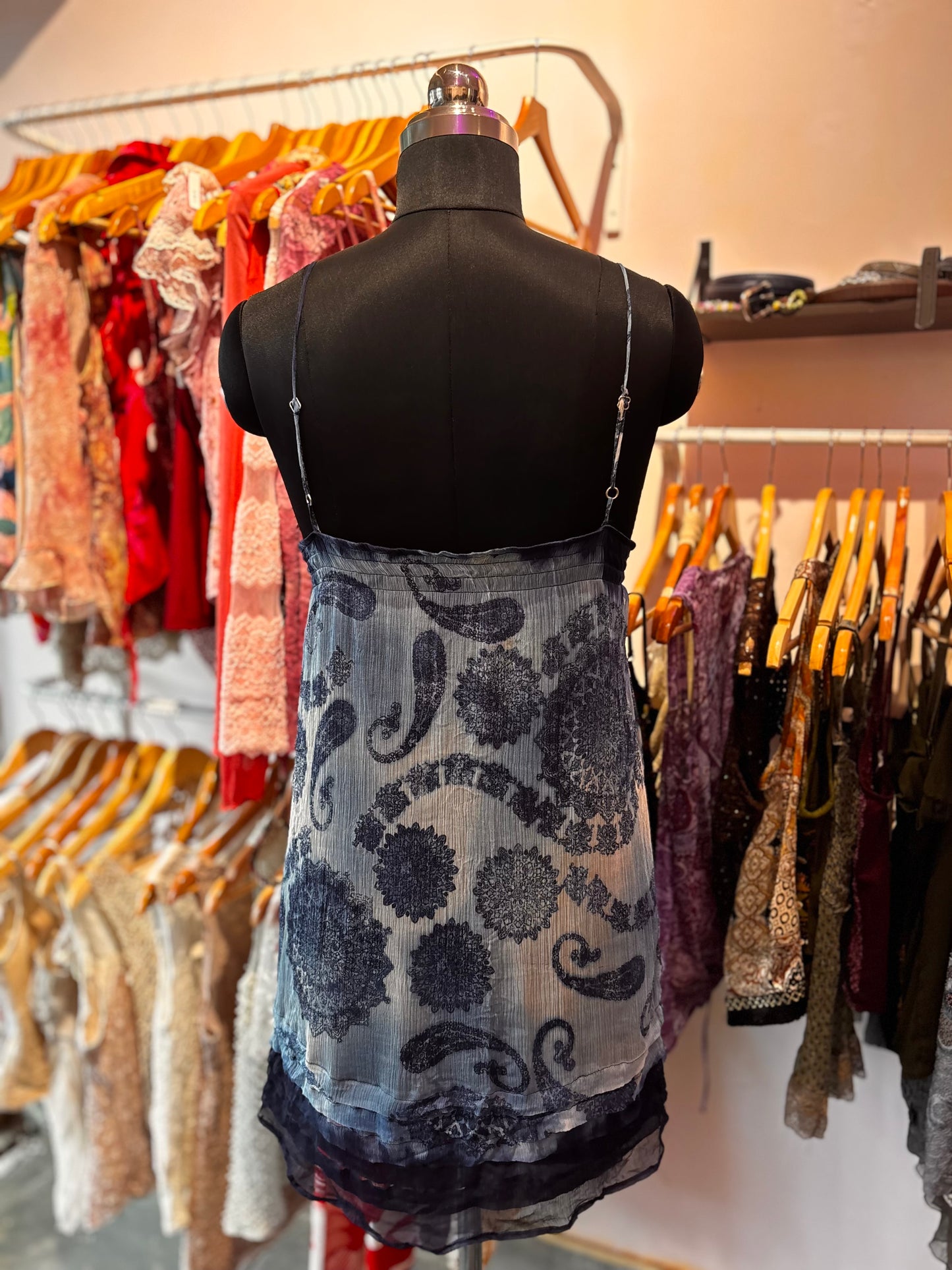 Indigo chiffon dress