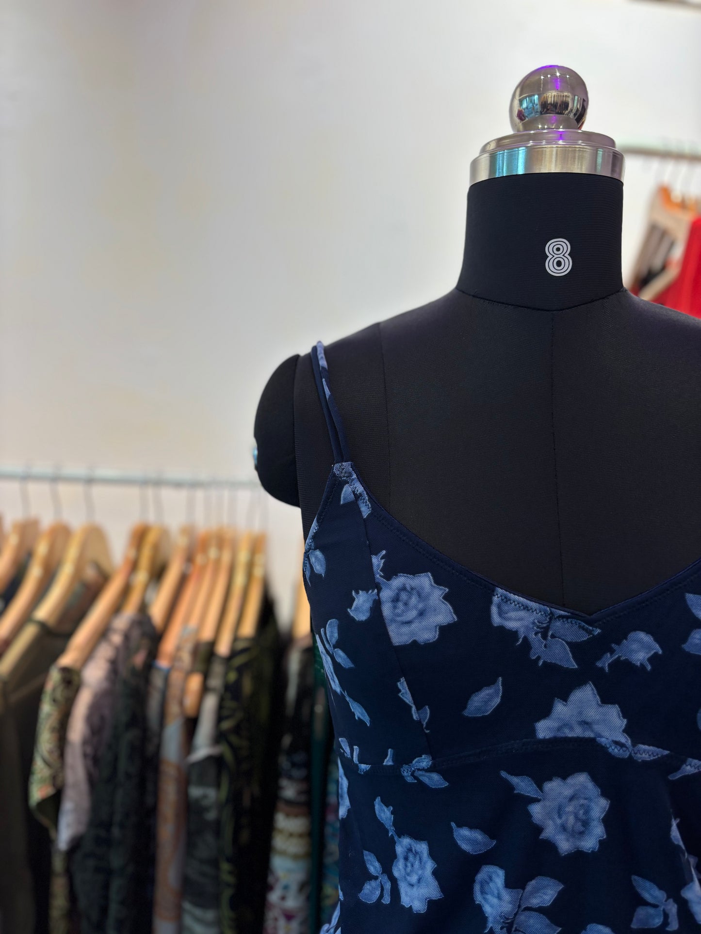 Blue rose vintage cami