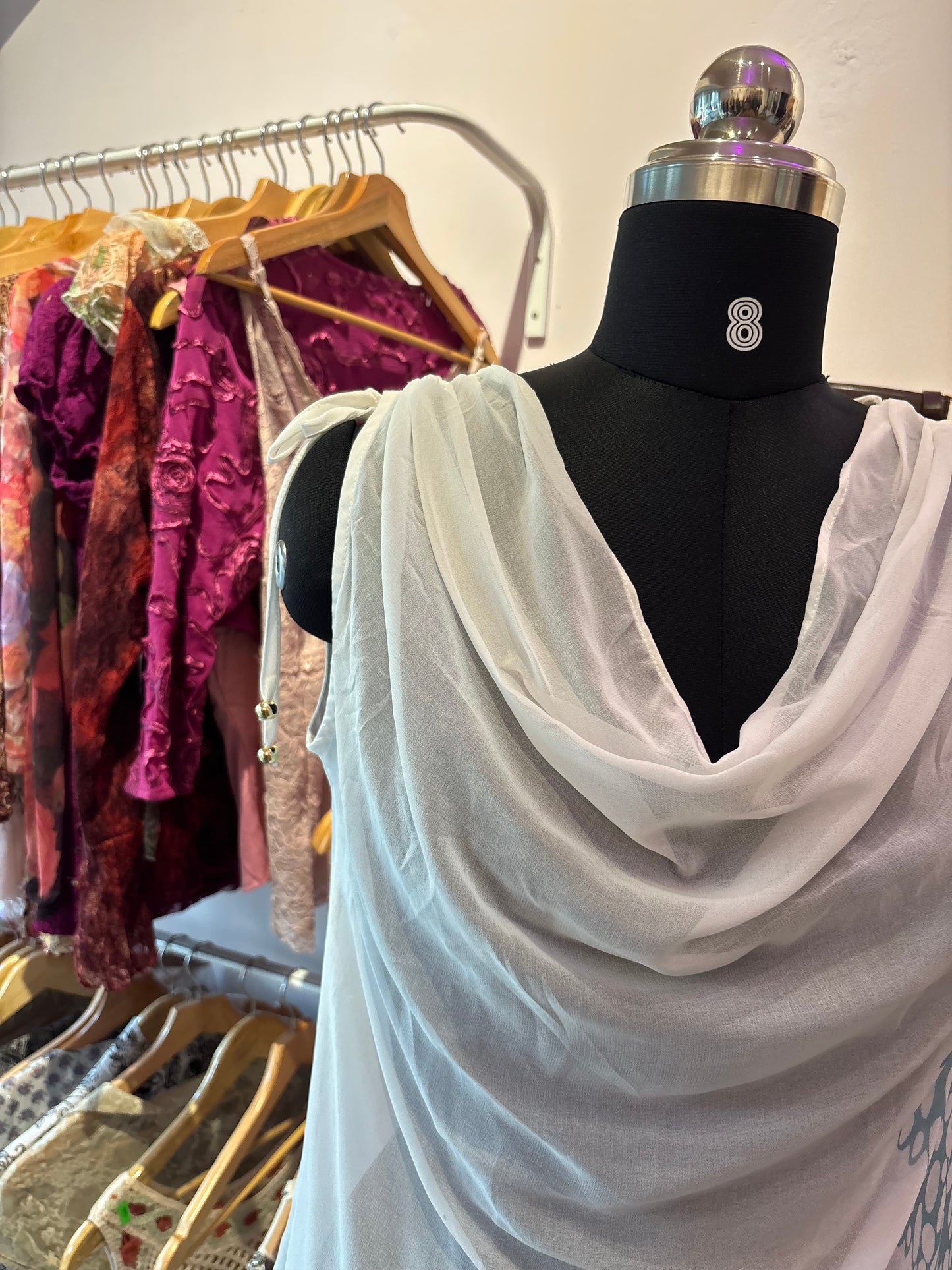 Cowl neck chiffon top