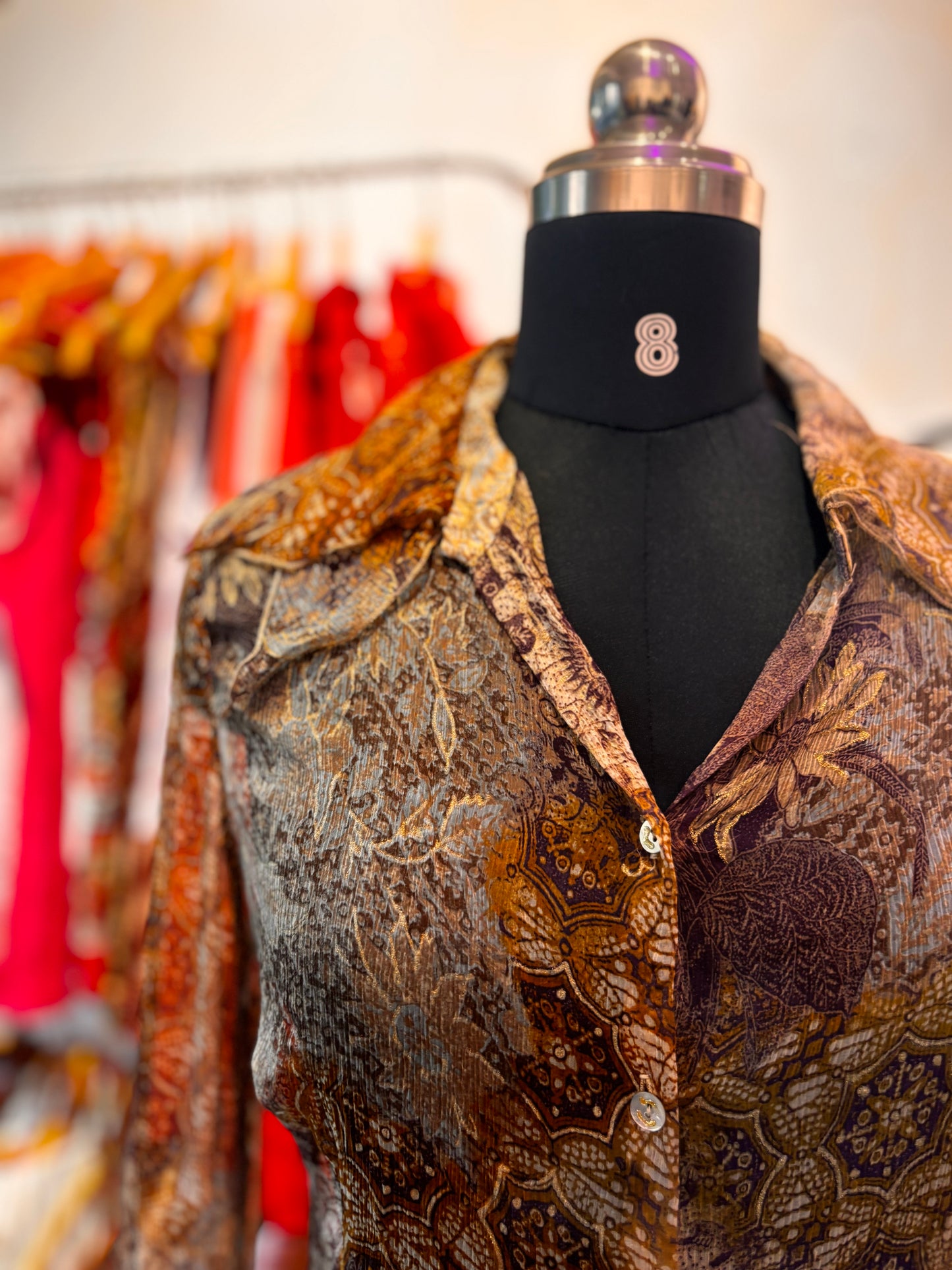Most beautiful golden purple 100 percent silk shirt