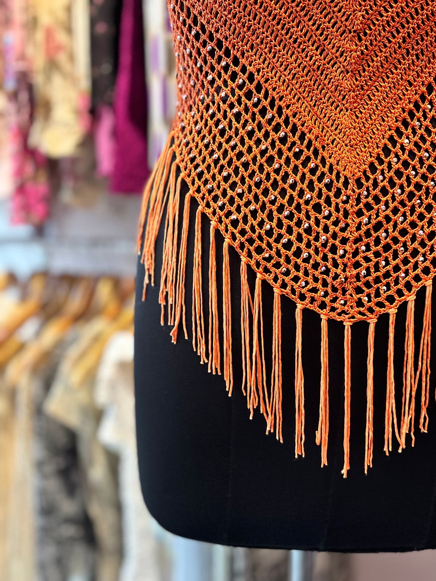 Crochet beaded top
