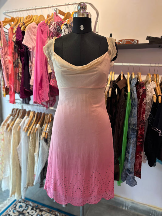 Ombré cowl neck dress