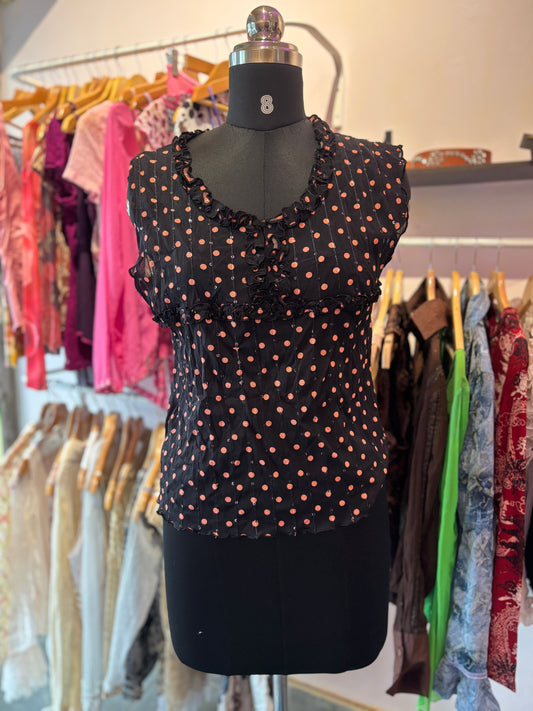 Retro polka sequins top