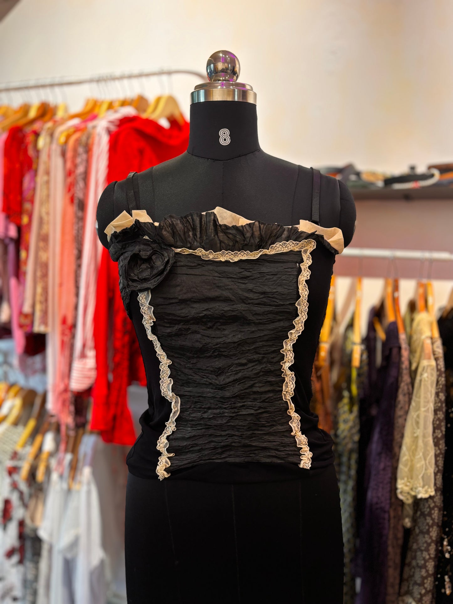 Vintage monochrome corset top