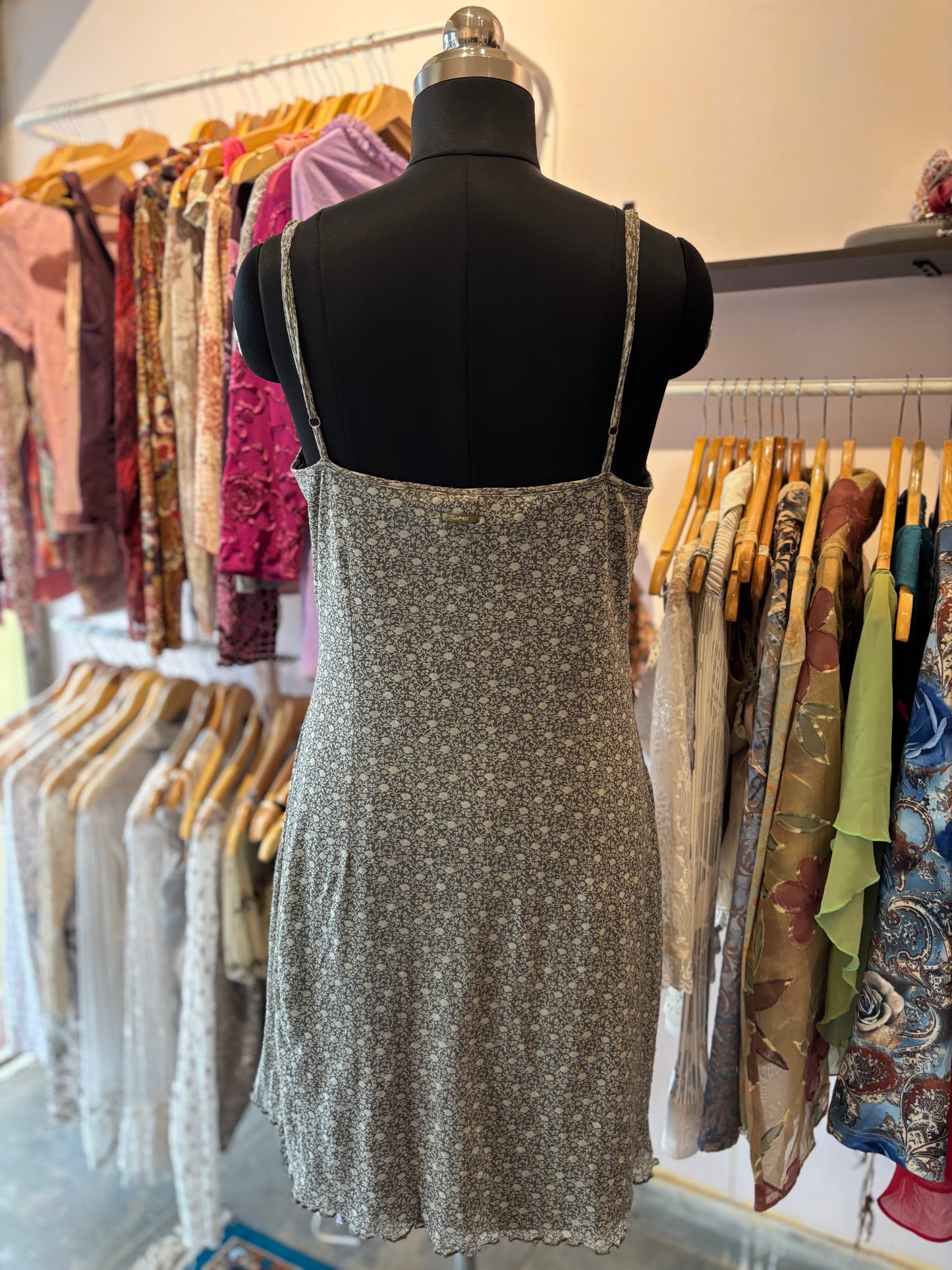 Olive ditsy dress by Esprit