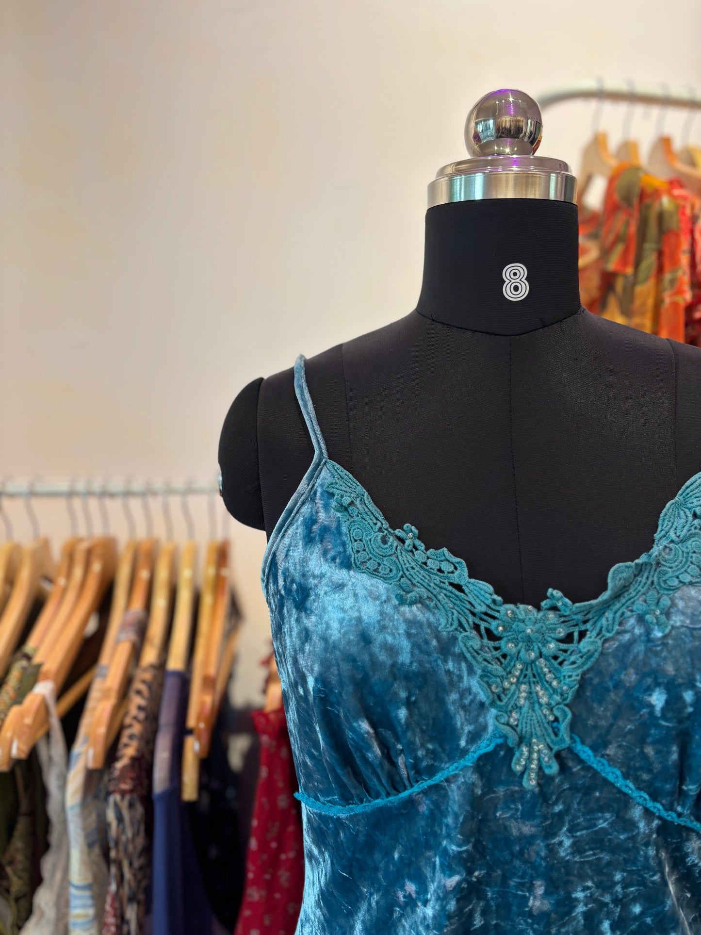 Teal velvet top
