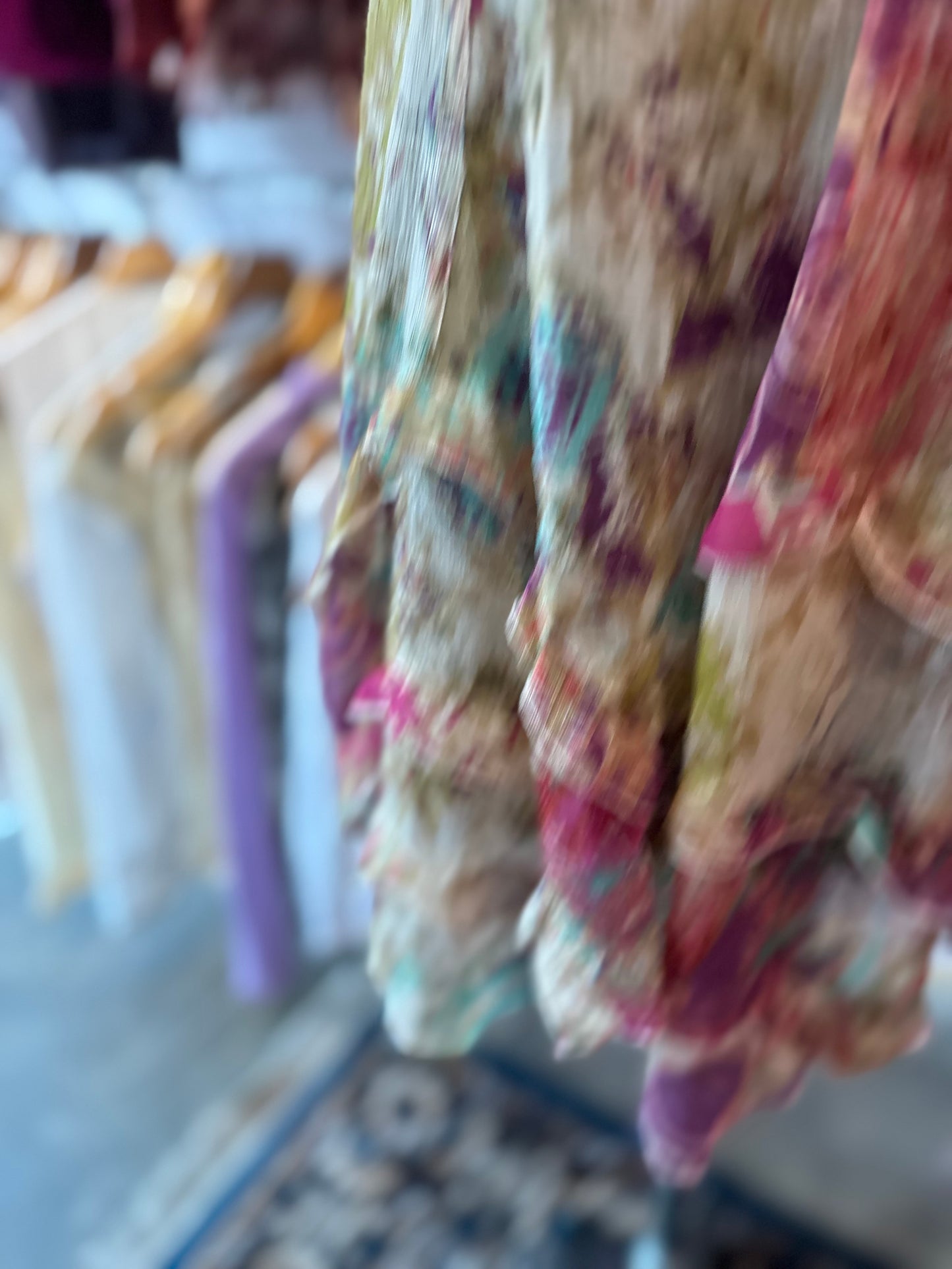 Vintage ruffle dress with bead work on shoulders