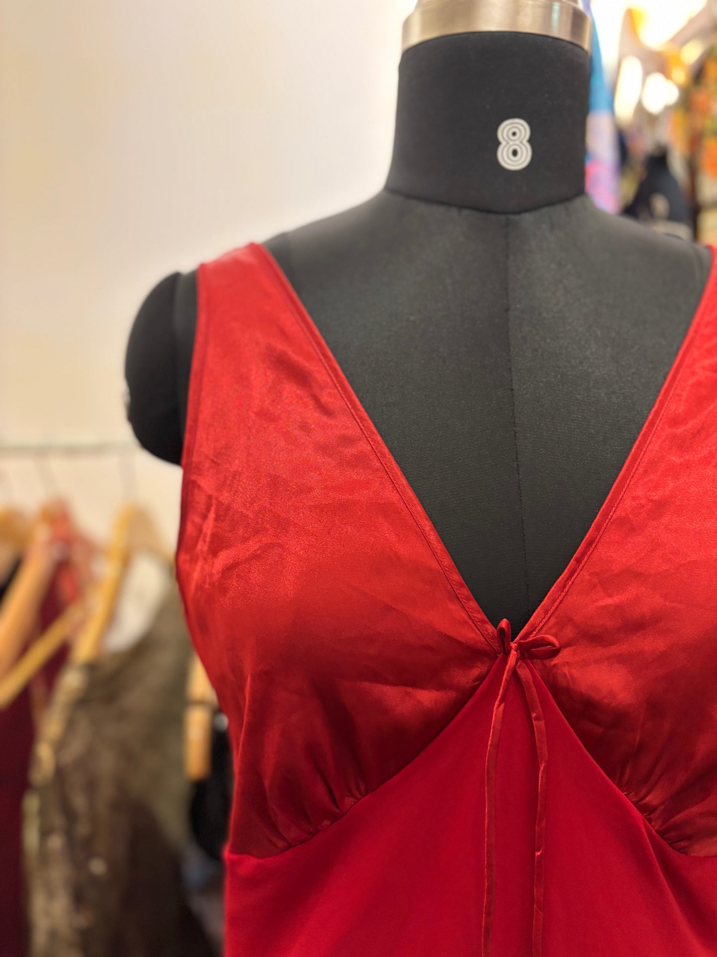 Timeless red silk dress