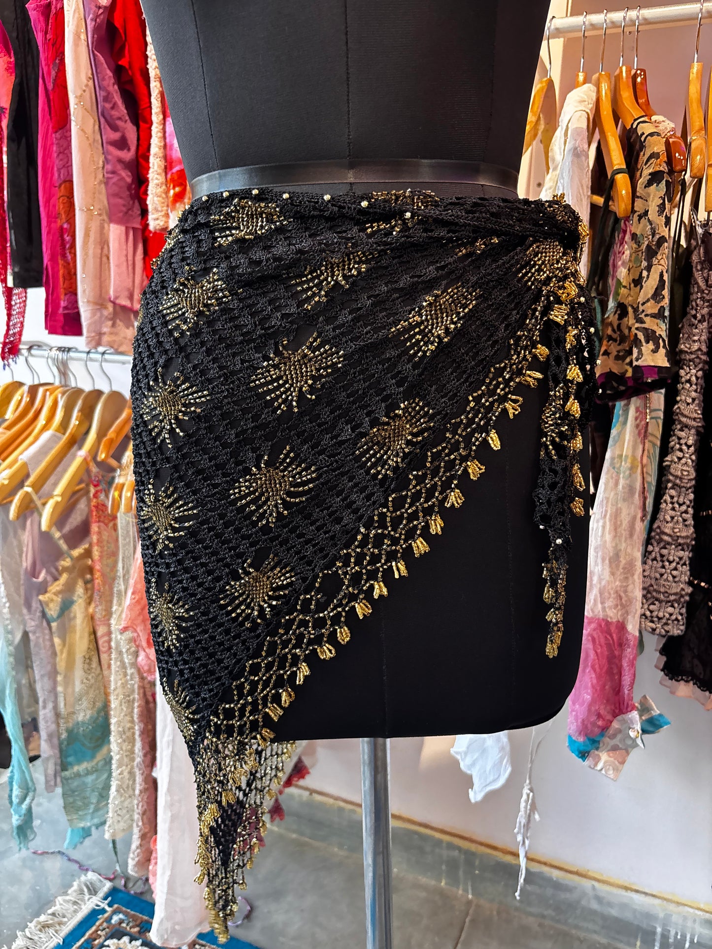 Crochet beaded wrap around