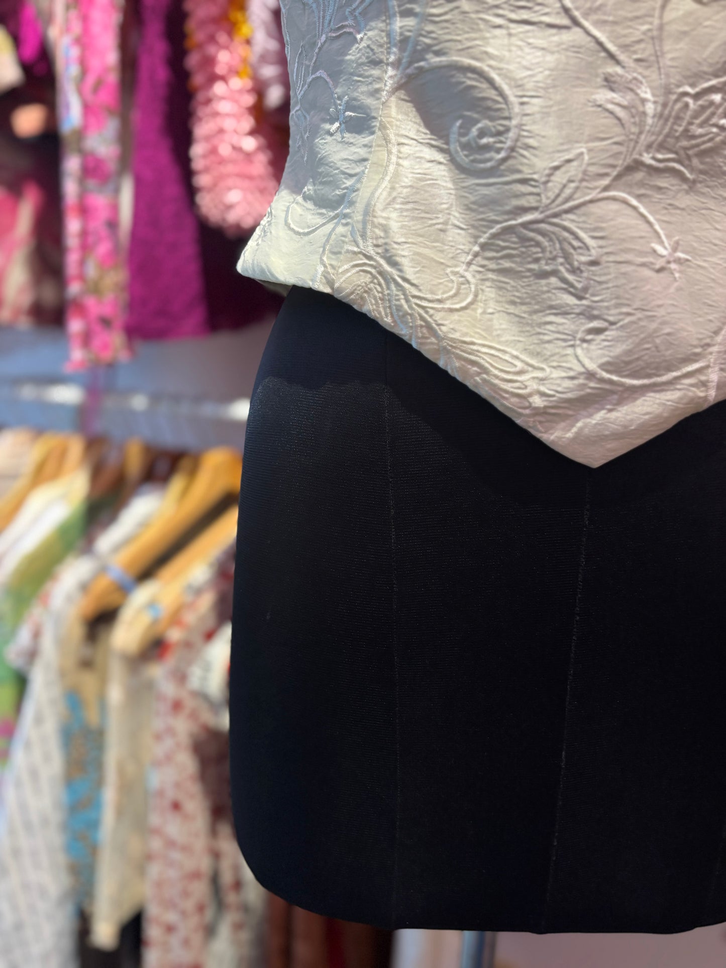 Off white textured corset