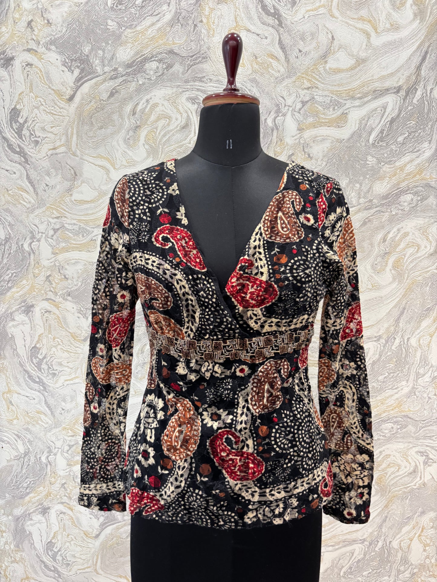 Vintage paisley beaded waist