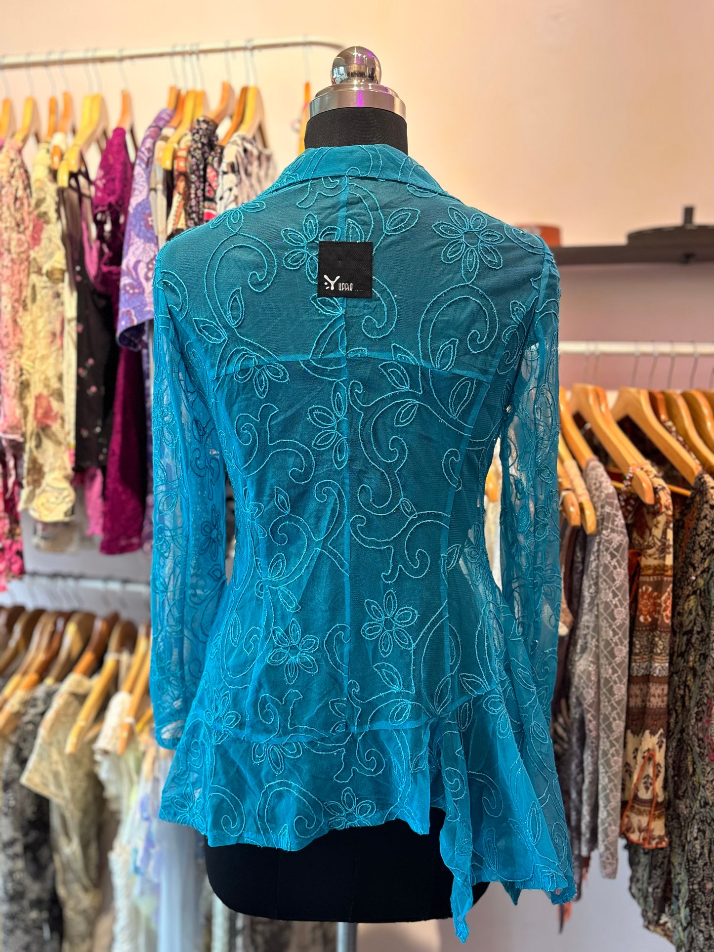 Emerald embroidered shirt