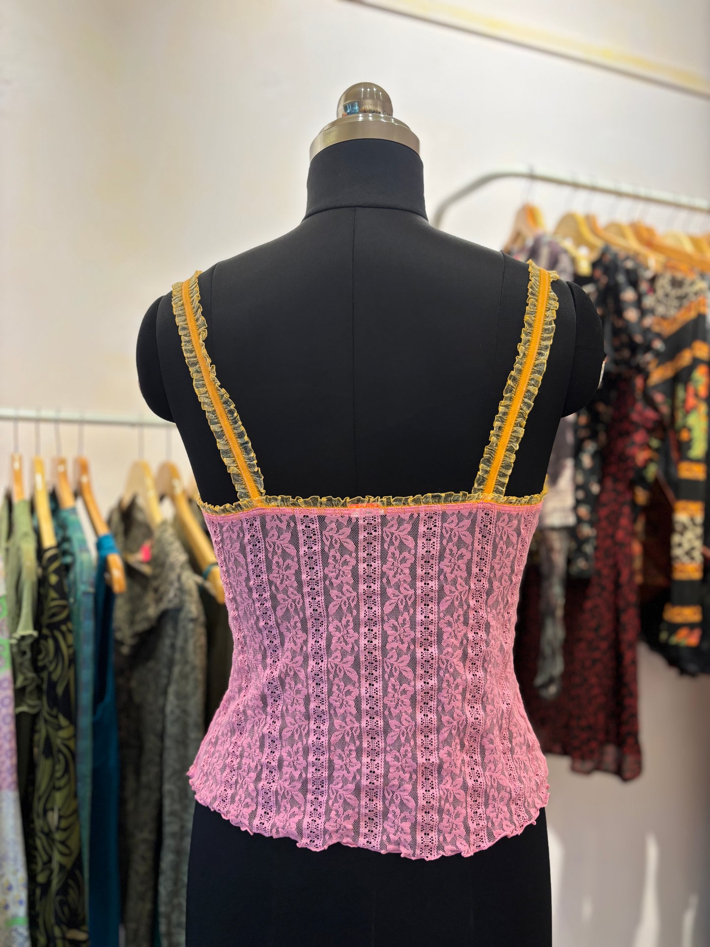 Pink tangy lacy cami