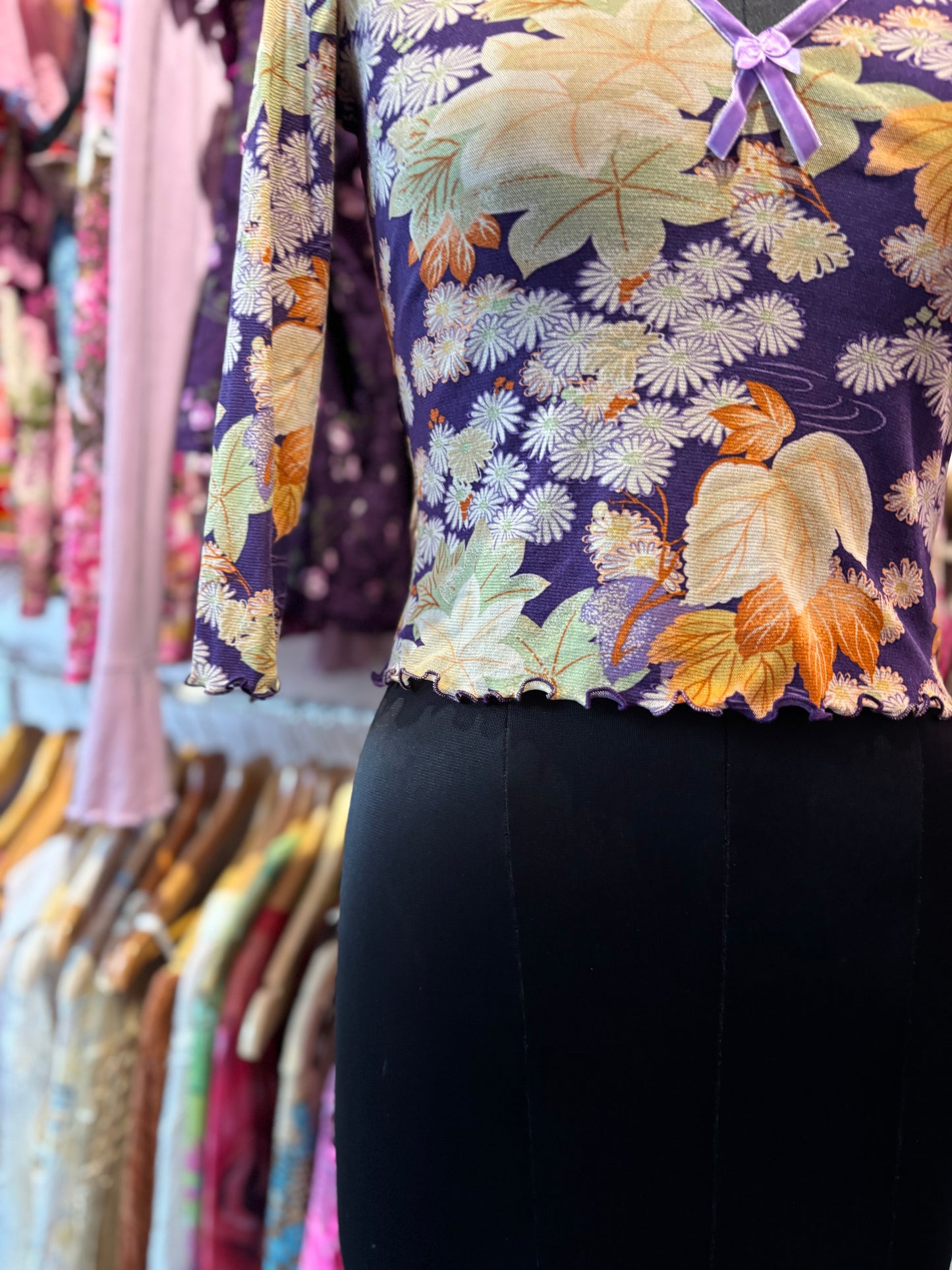 Vintage purple floral top