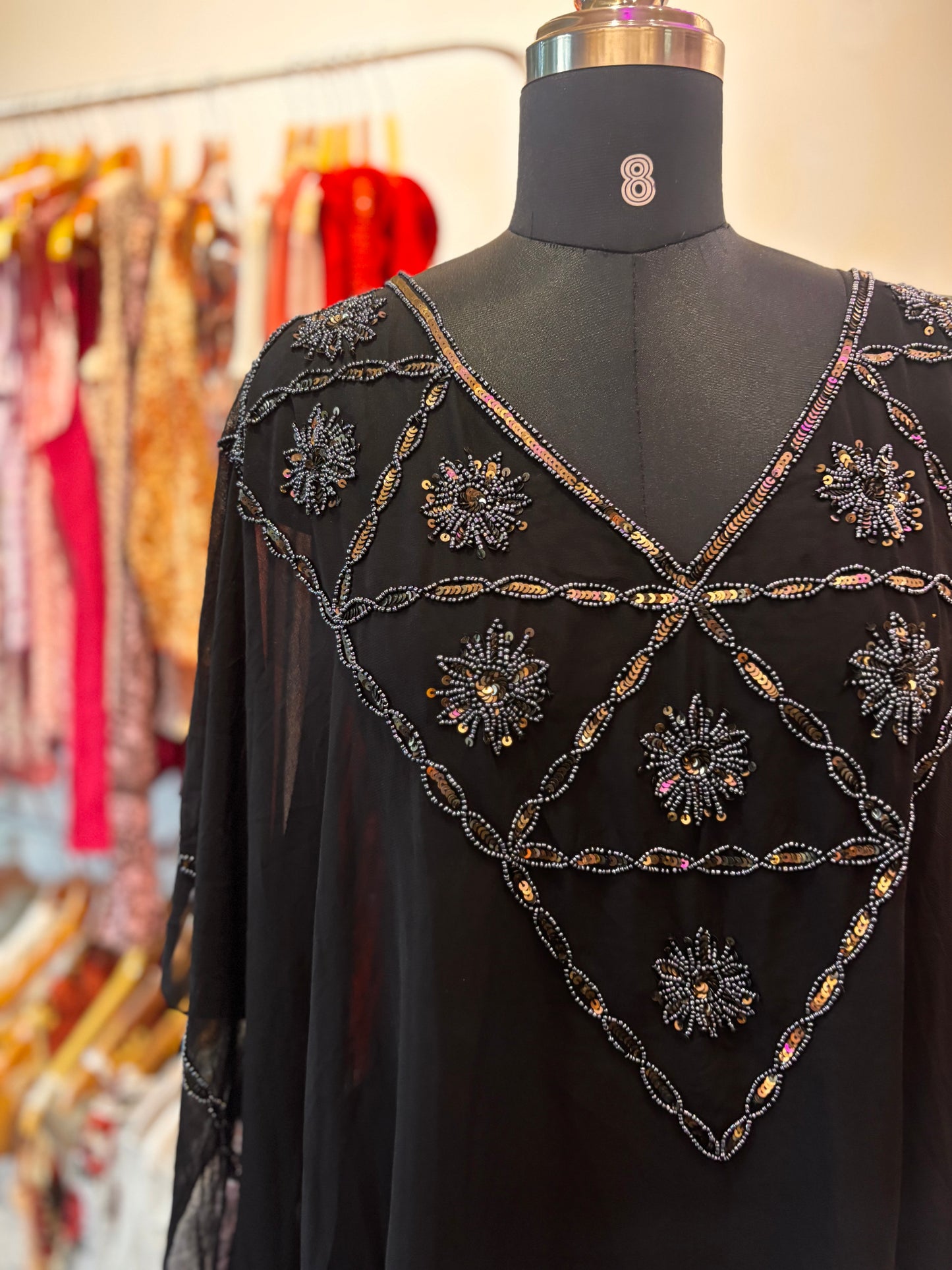 Celestial black kaftan
