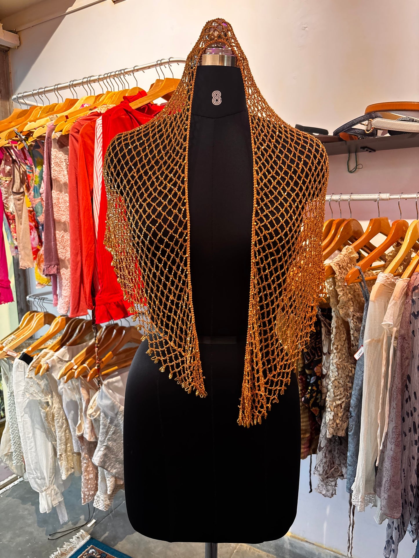 Crochet beaded wrap around