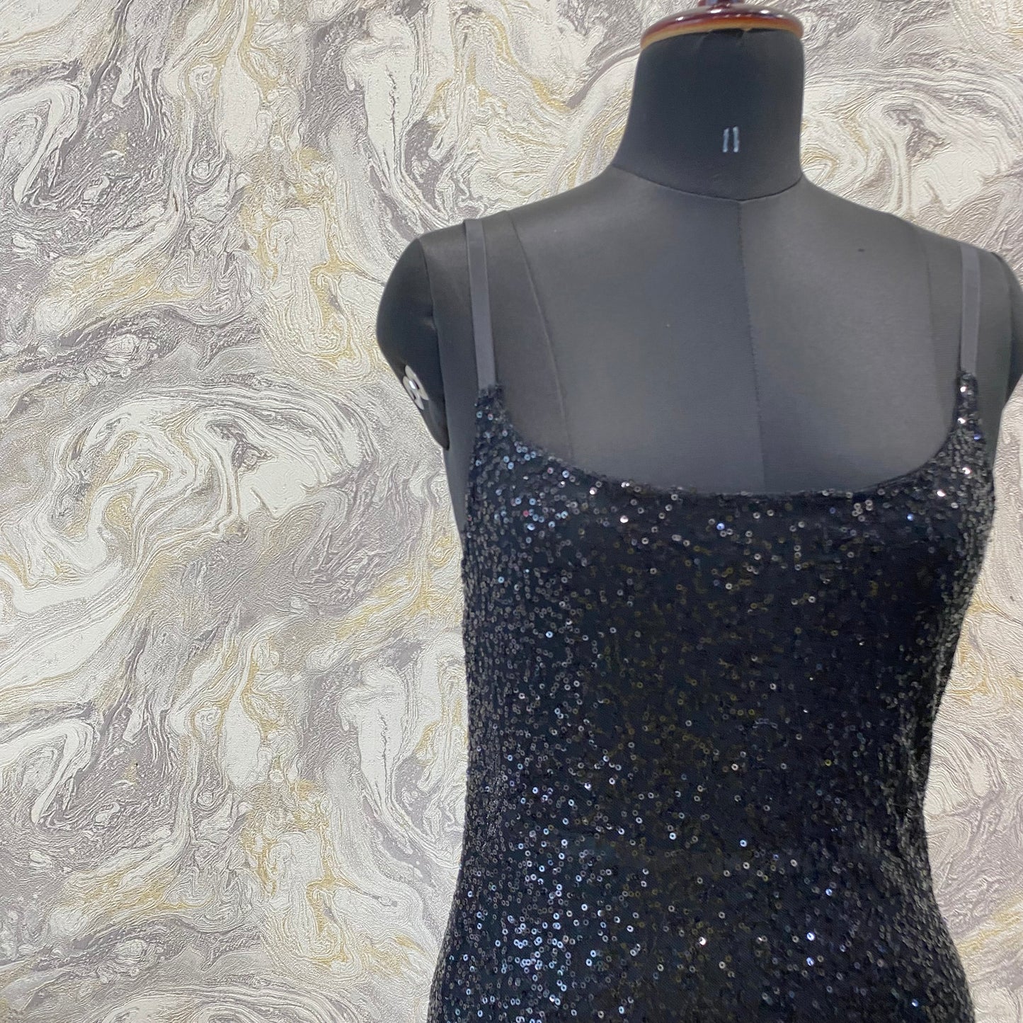 Classic black sequin dress