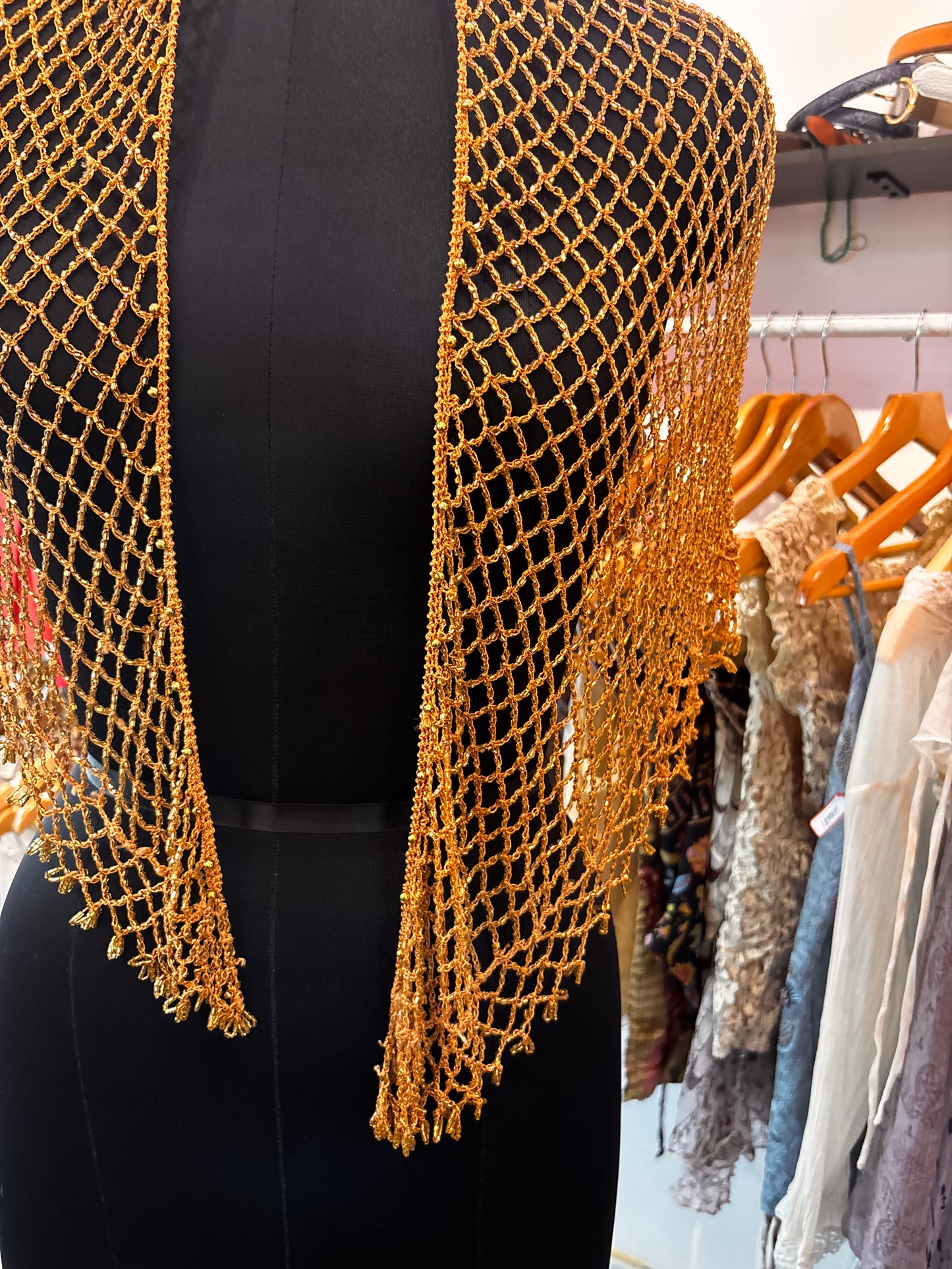 Crochet beaded wrap around