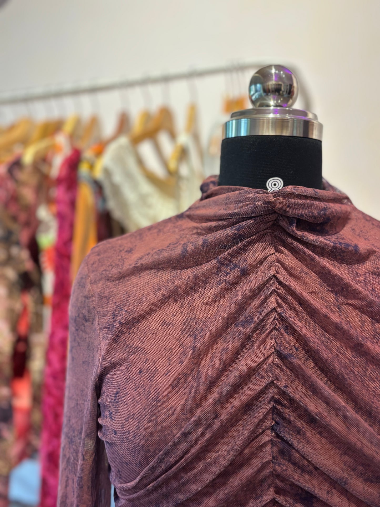 Raspberry high neck top