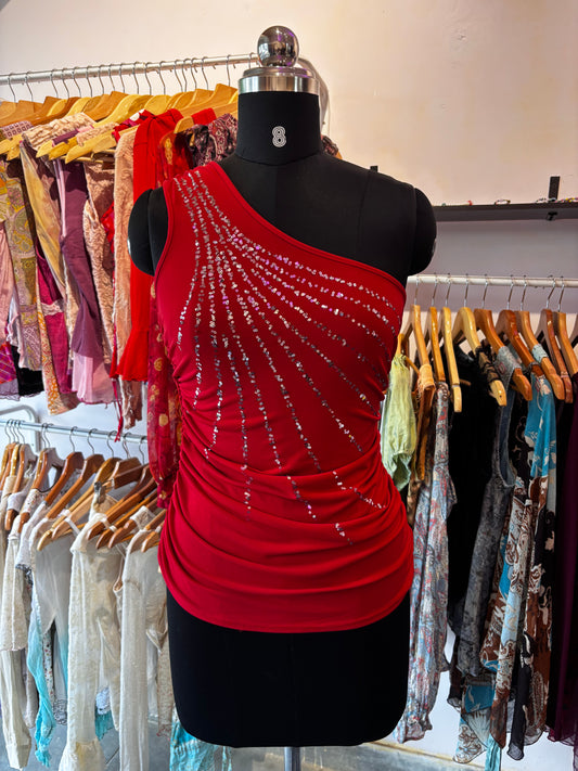 2000's one shoulder top