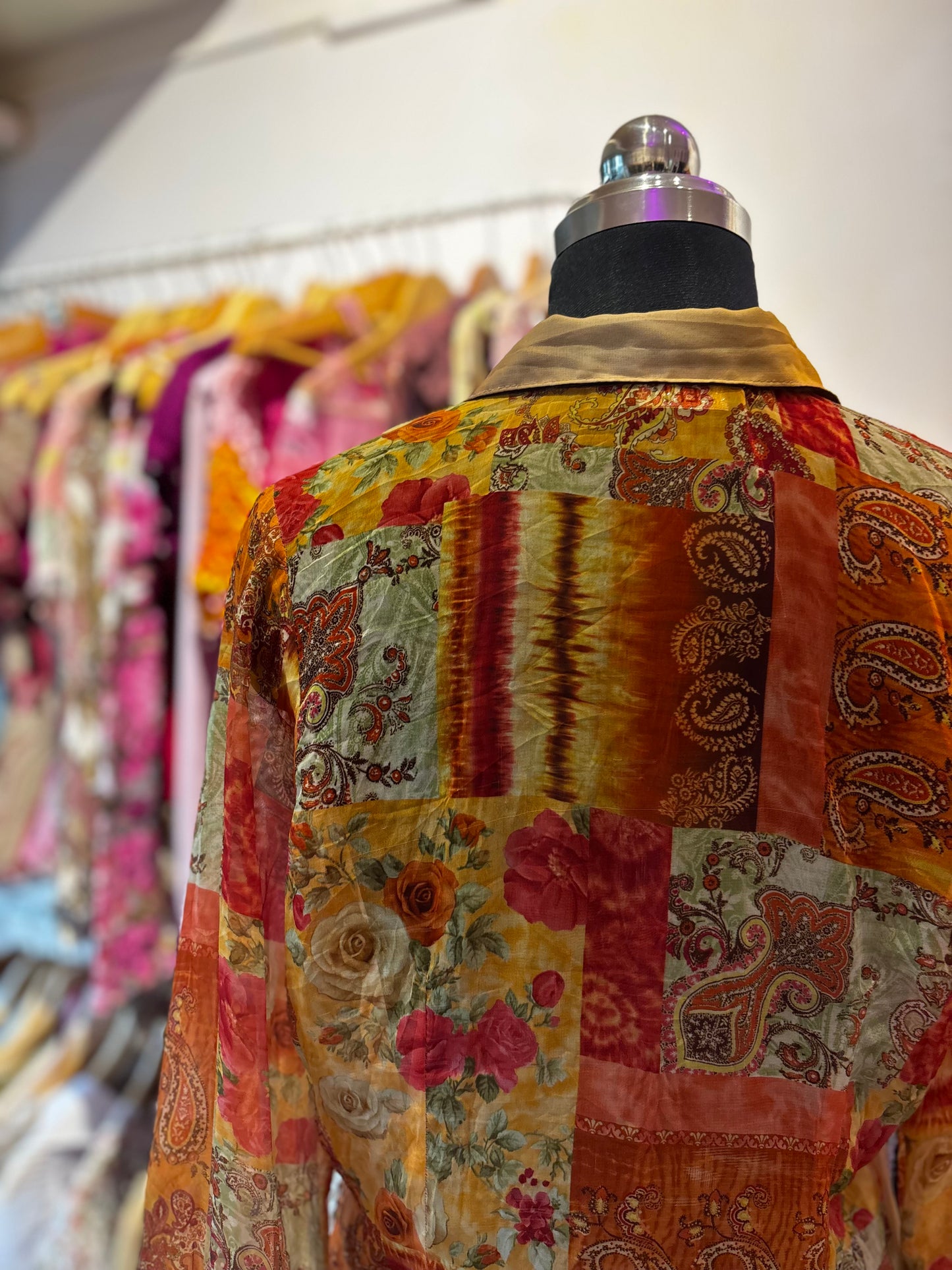 Vintage paisely shirt with side lace