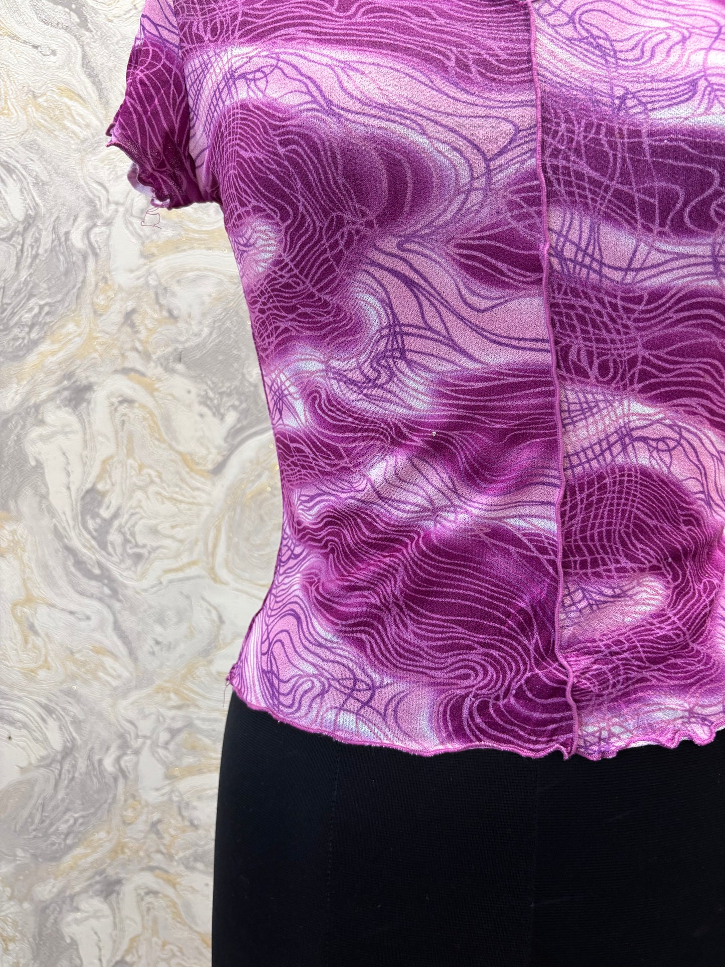 Y2k purple mesh top