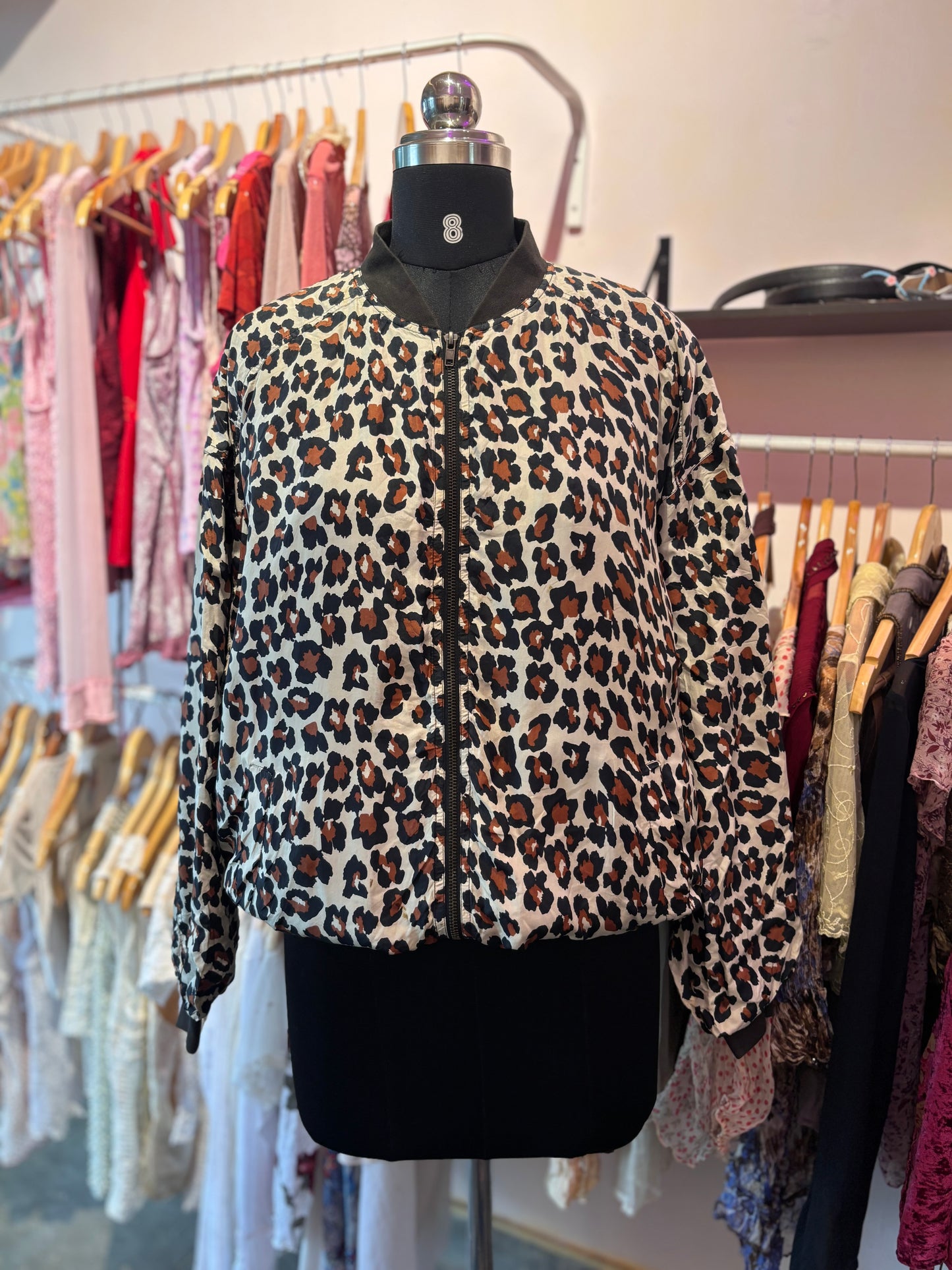 Cat 100 percent silk bomber jacket